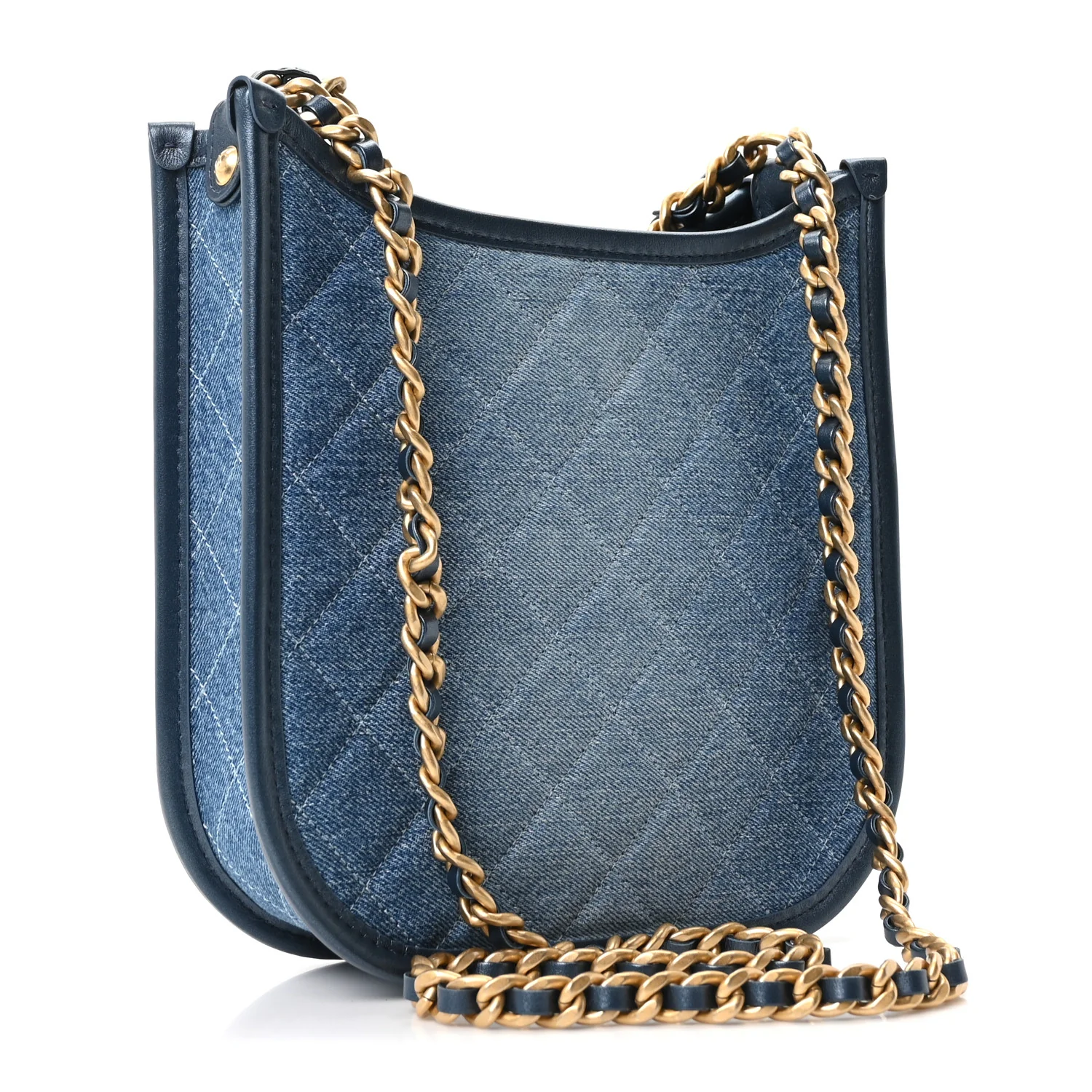Washed Denim Quilted Small Hobo Blue - Image 2