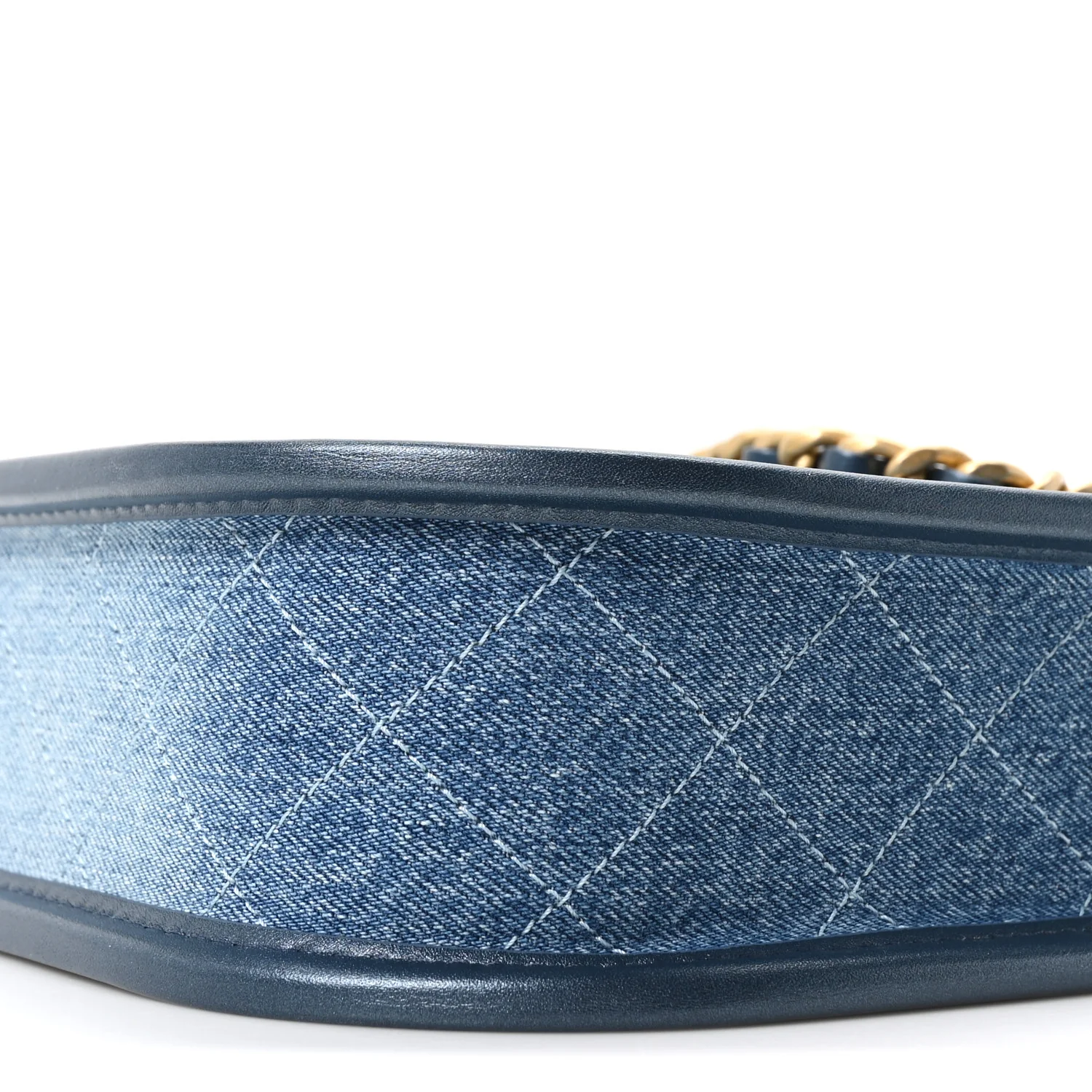 Washed Denim Quilted Small Hobo Blue - Image 9