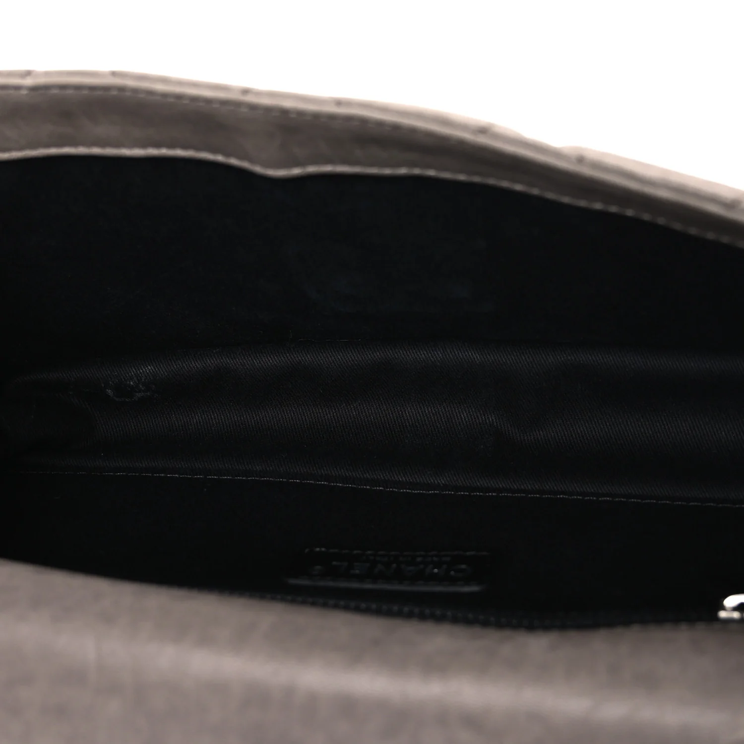 Washed Lambskin Jumbo Take Away Flap Grey - Image 5