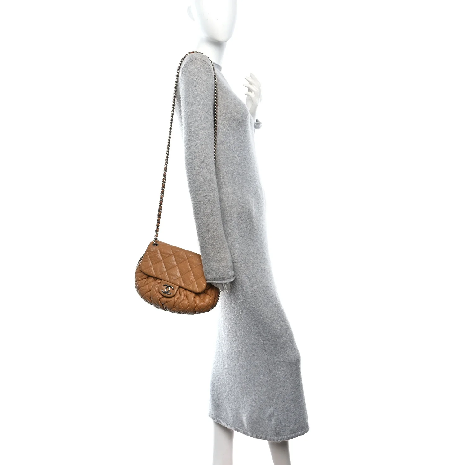 Washed Lambskin Medium Chain Around Messenger Brown - Image 2