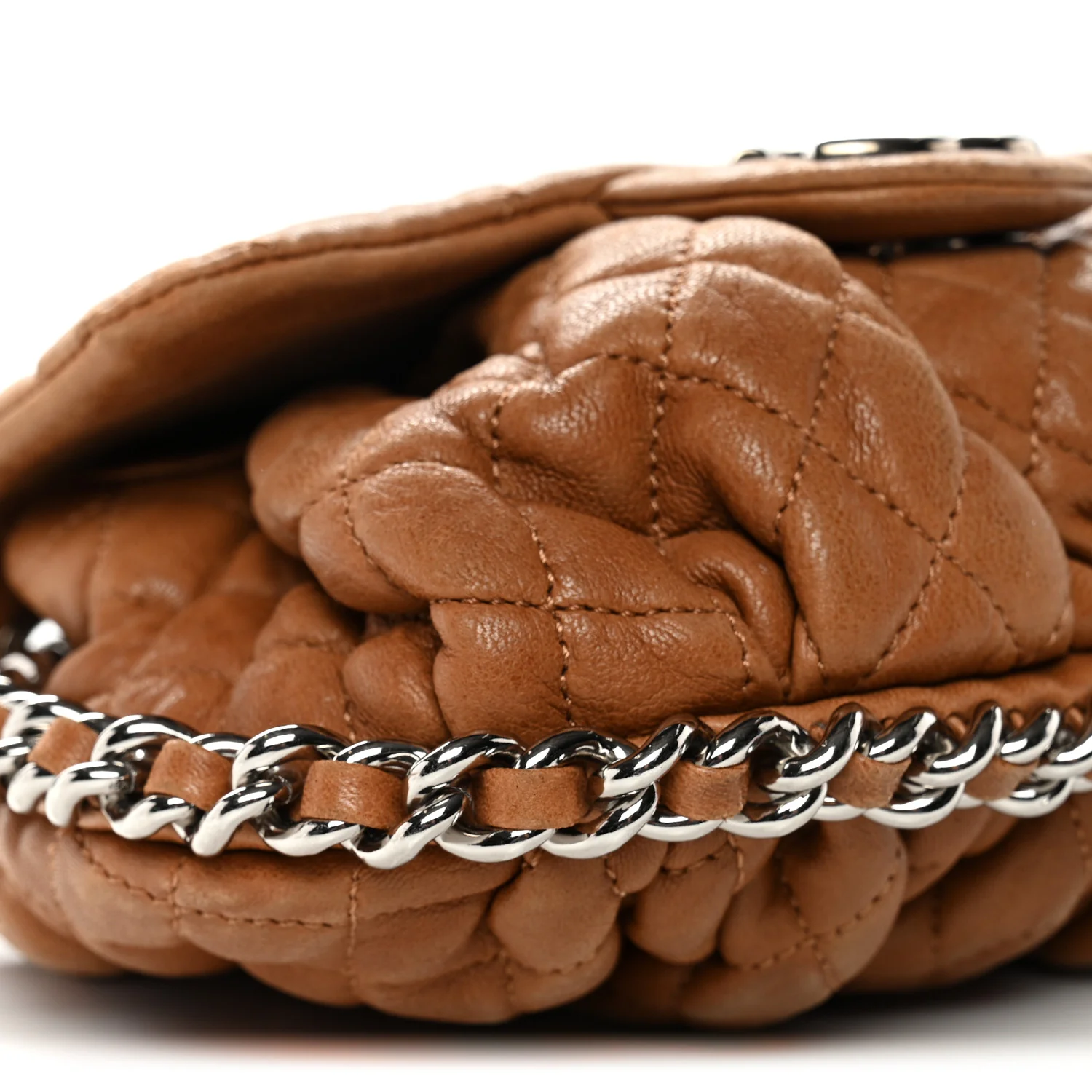 Washed Lambskin Mini Chain Around Messenger Brown - Image 9