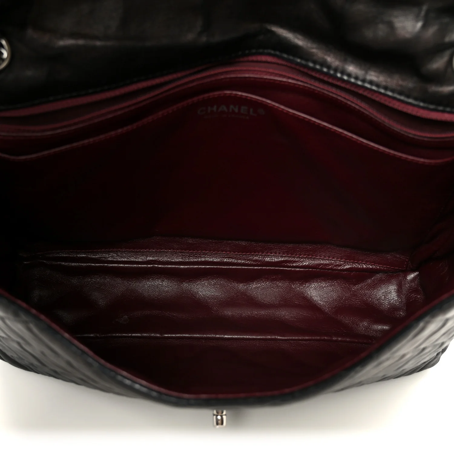 Washed Lambskin Quilted Maxi Single Flap Black - Image 5