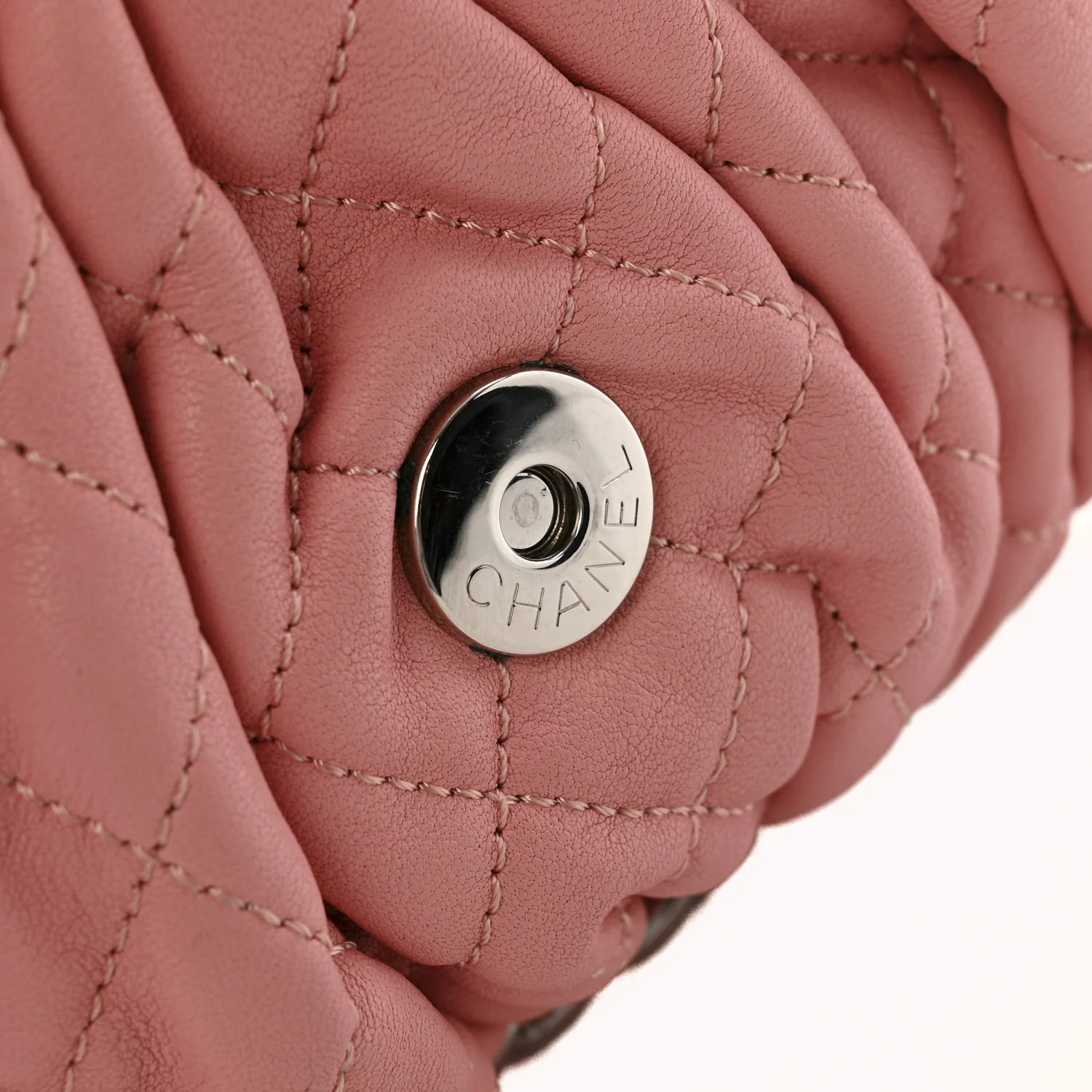 Washed Lambskin Quilted Mini Chain Around Messenger Pink - Image 12