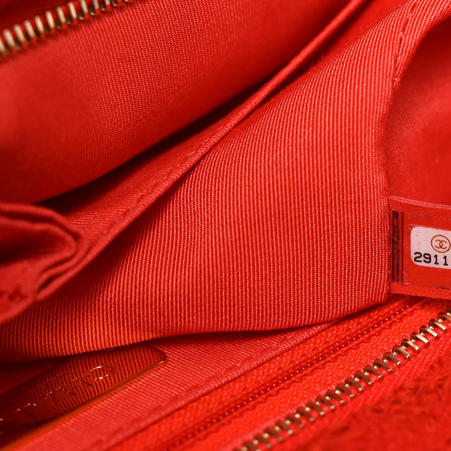Wool Tweed Large Zipped Shopping Tote Dark Orange - Image 7
