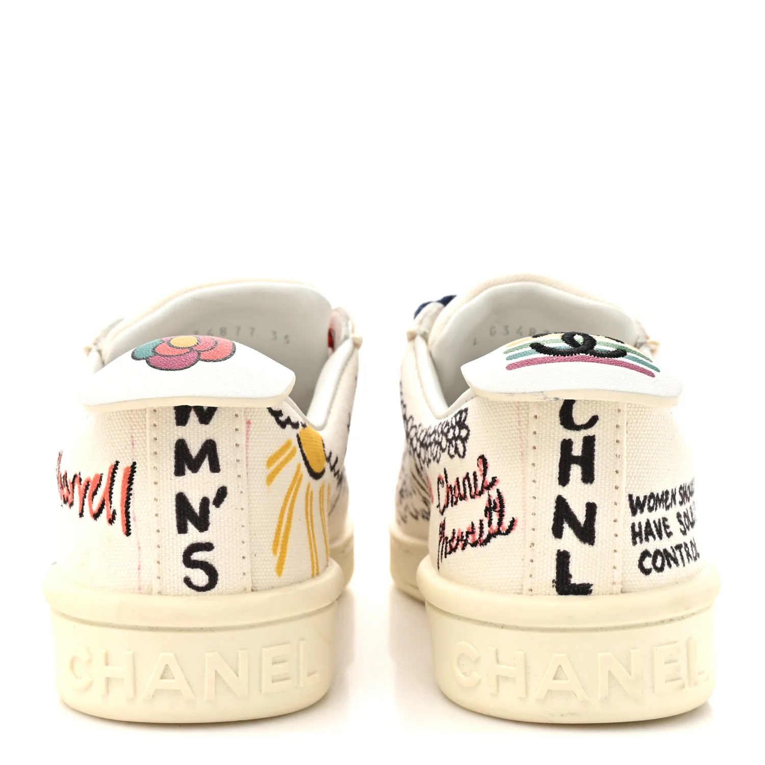 x Pharrell Williams Canvas Womens Sneakers 35 White Multicolor - Image 5