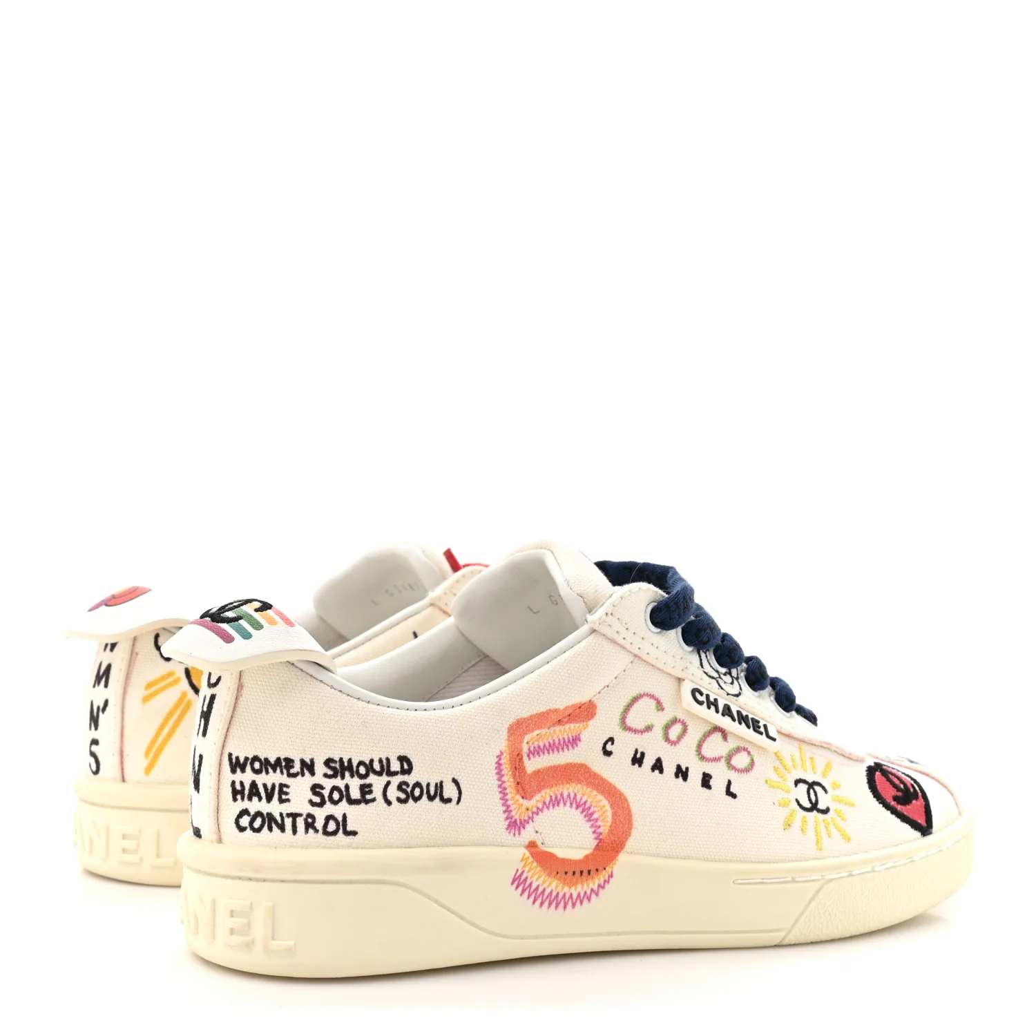 x Pharrell Williams Canvas Womens Sneakers 35 White Multicolor - Image 6