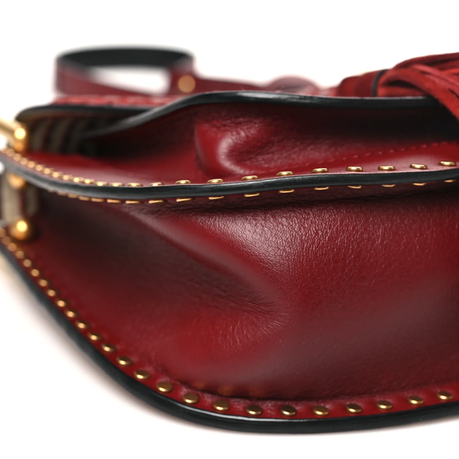 Calfskin Braided Small Hudson Shoulder Bag Sienna Red - Image 8