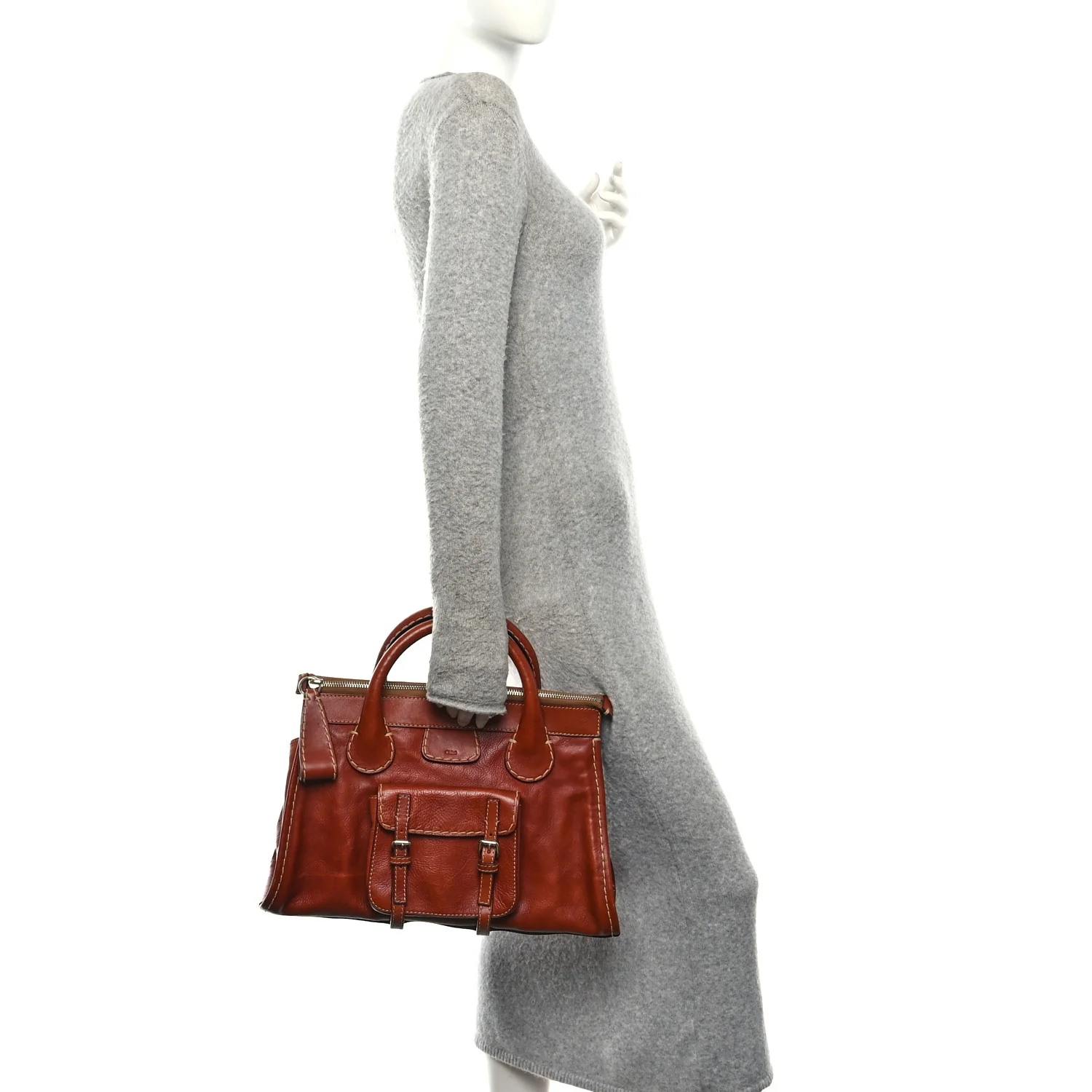 Calfskin Edith Satchel Ecureil Brown - Image 2