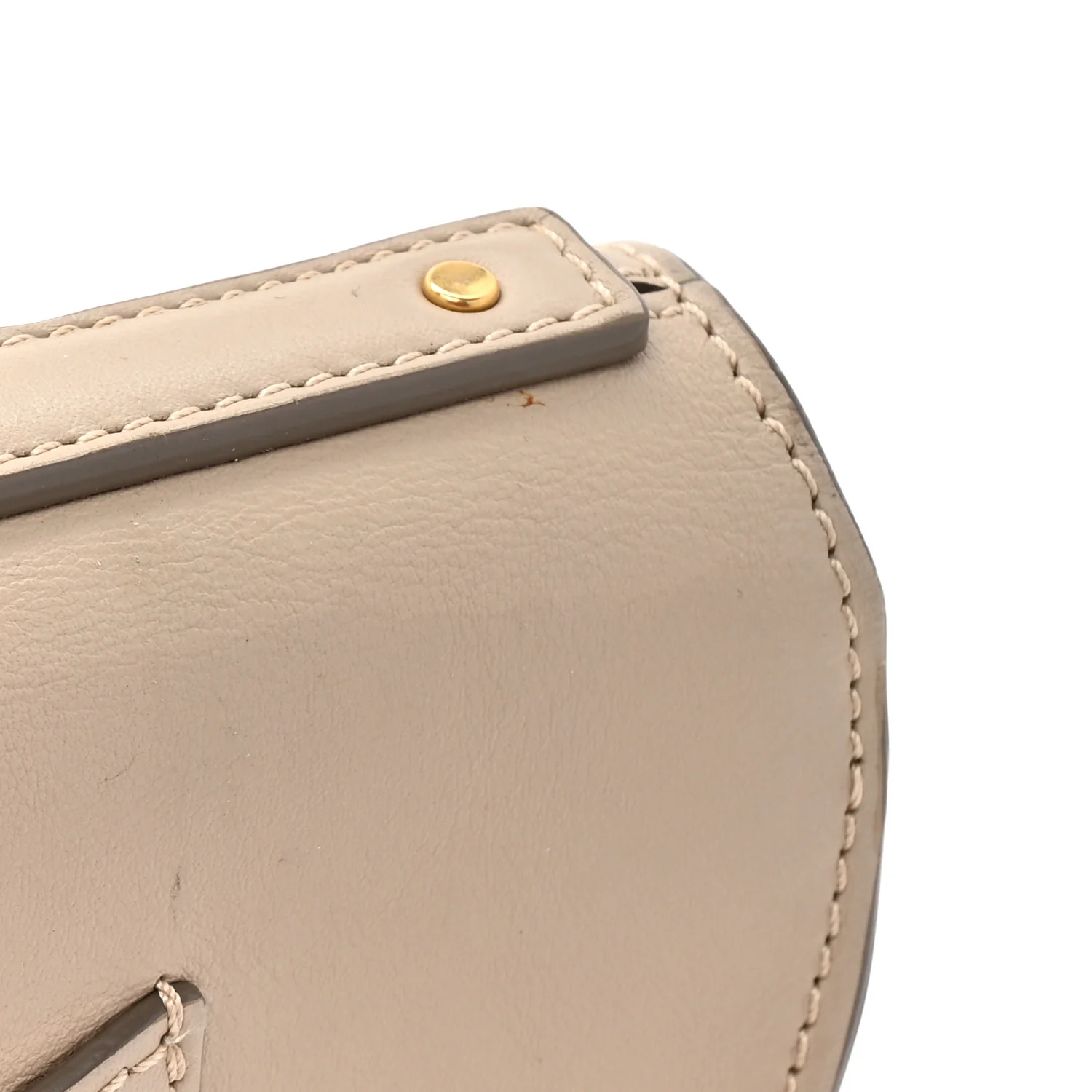 Calfskin Lambskin Quilted Studded Nile Bracelet Minaudiere Bag Pastel Grey - Image 12