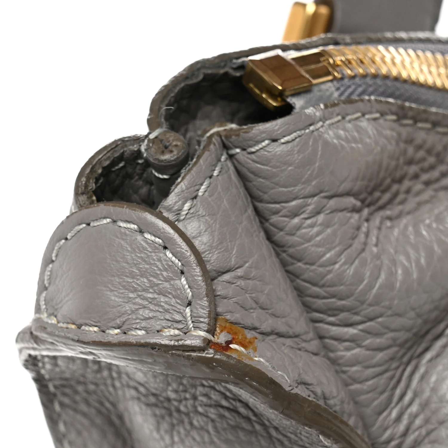 Calfskin Large Marcie Satchel Cashmere Grey - Image 12