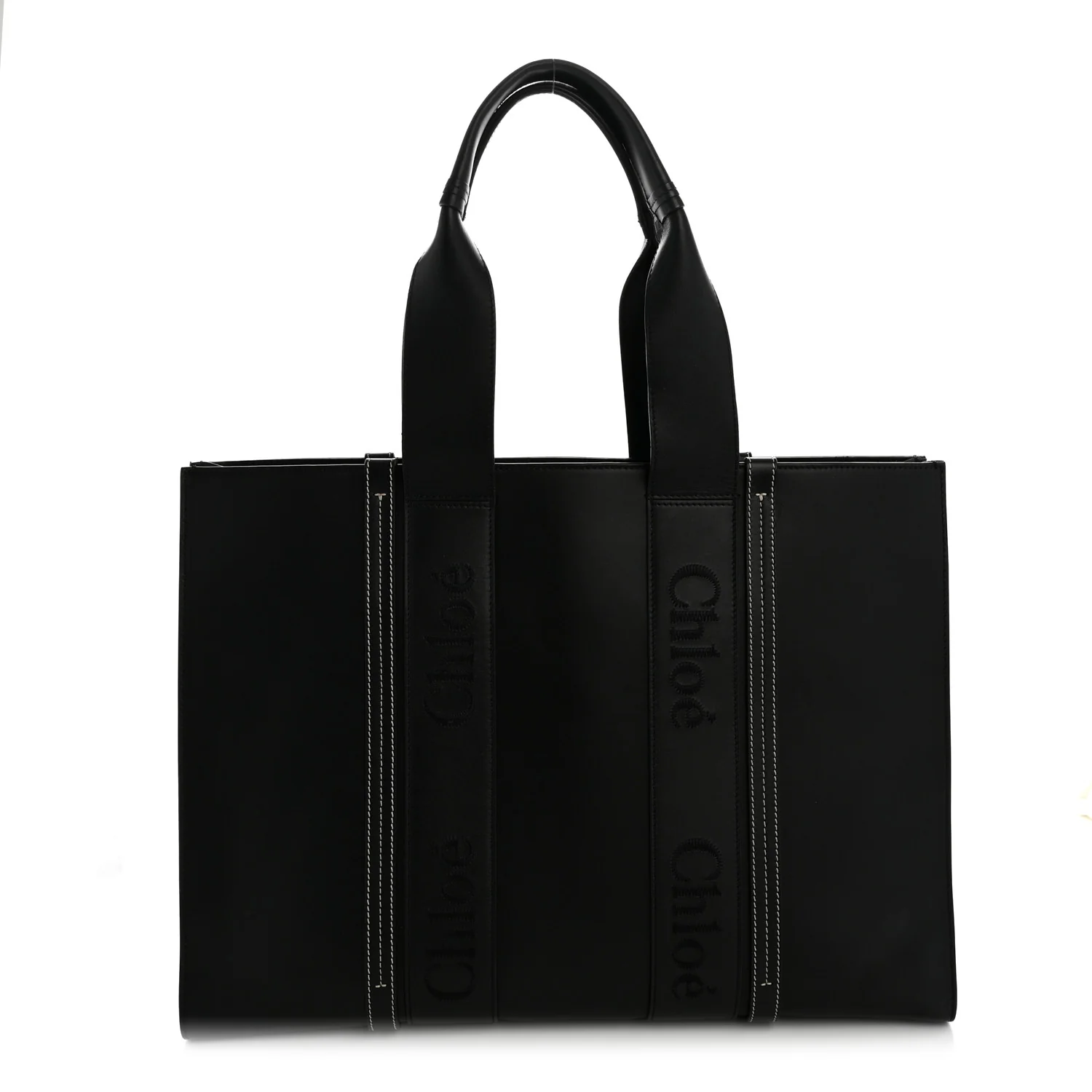 Calfskin Large Woody Tote Black