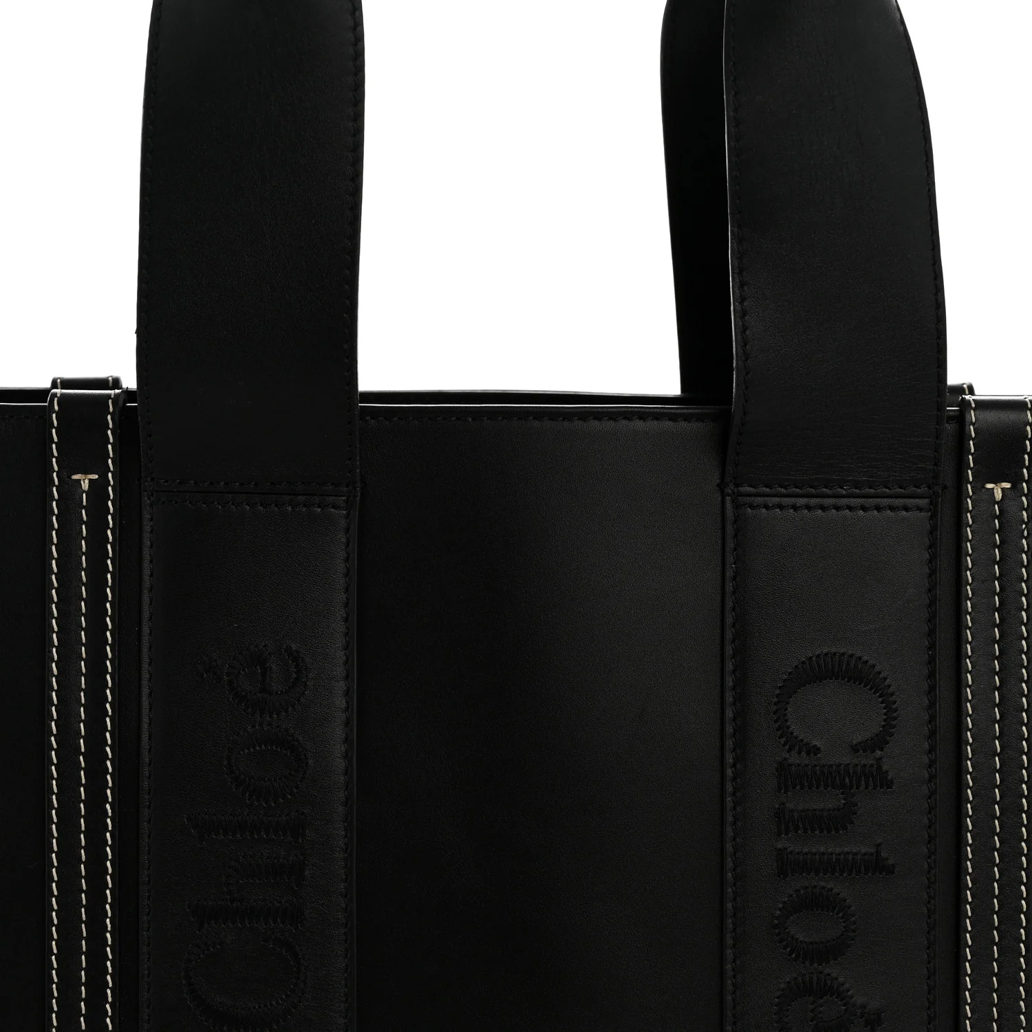 Calfskin Large Woody Tote Black - Image 8