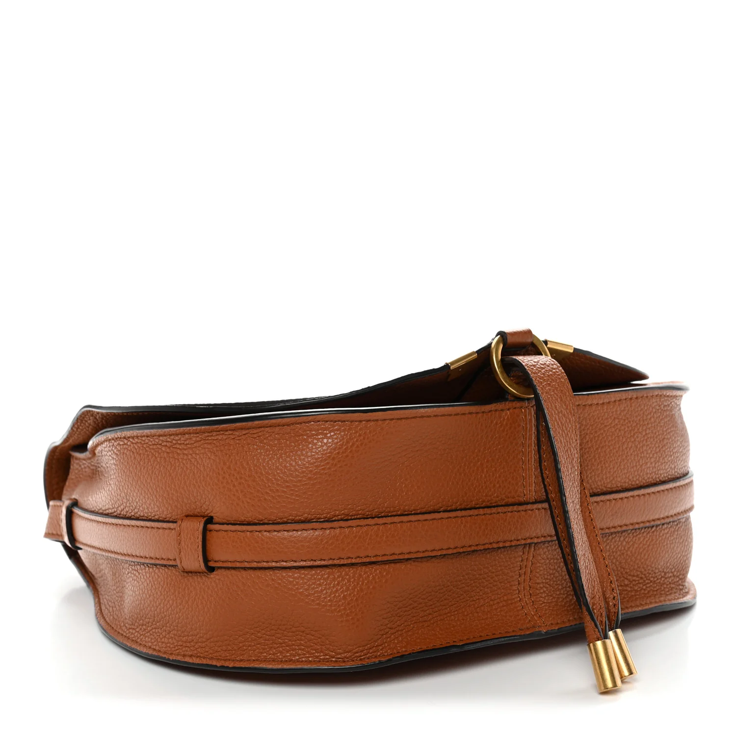 Calfskin Medium Marcie Round Crossbody Bag Tan - Image 4