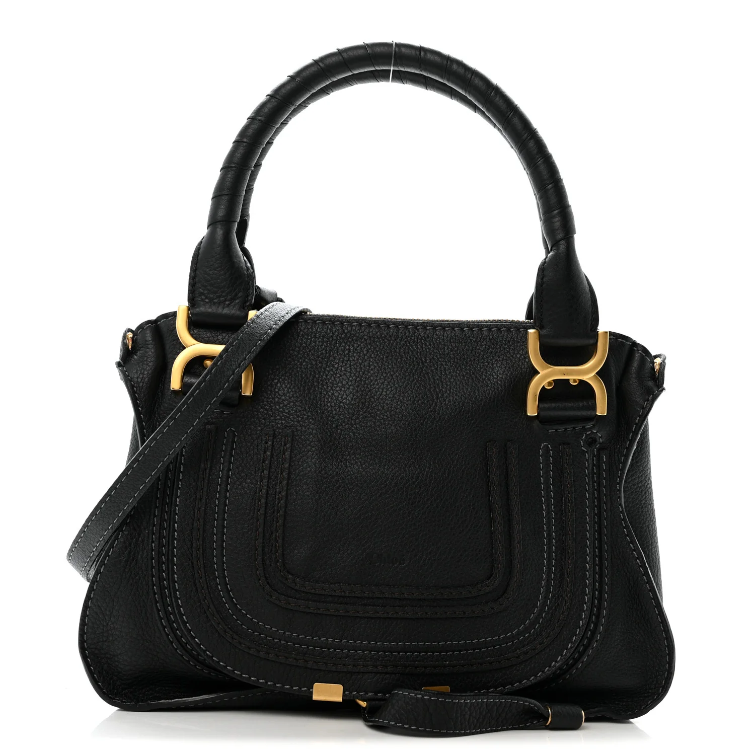 Calfskin Medium Marcie Satchel Black