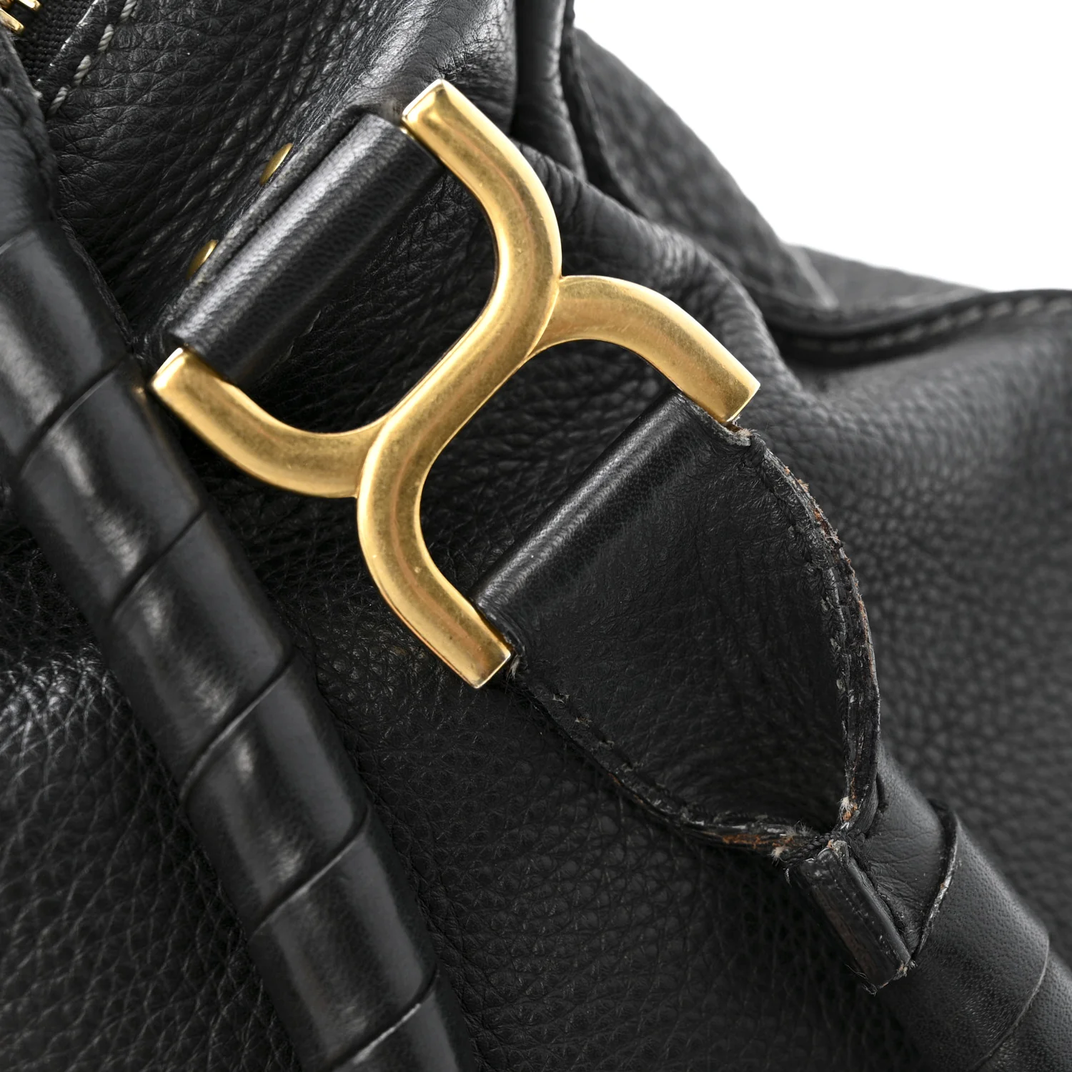 Calfskin Medium Marcie Satchel Black - Image 11