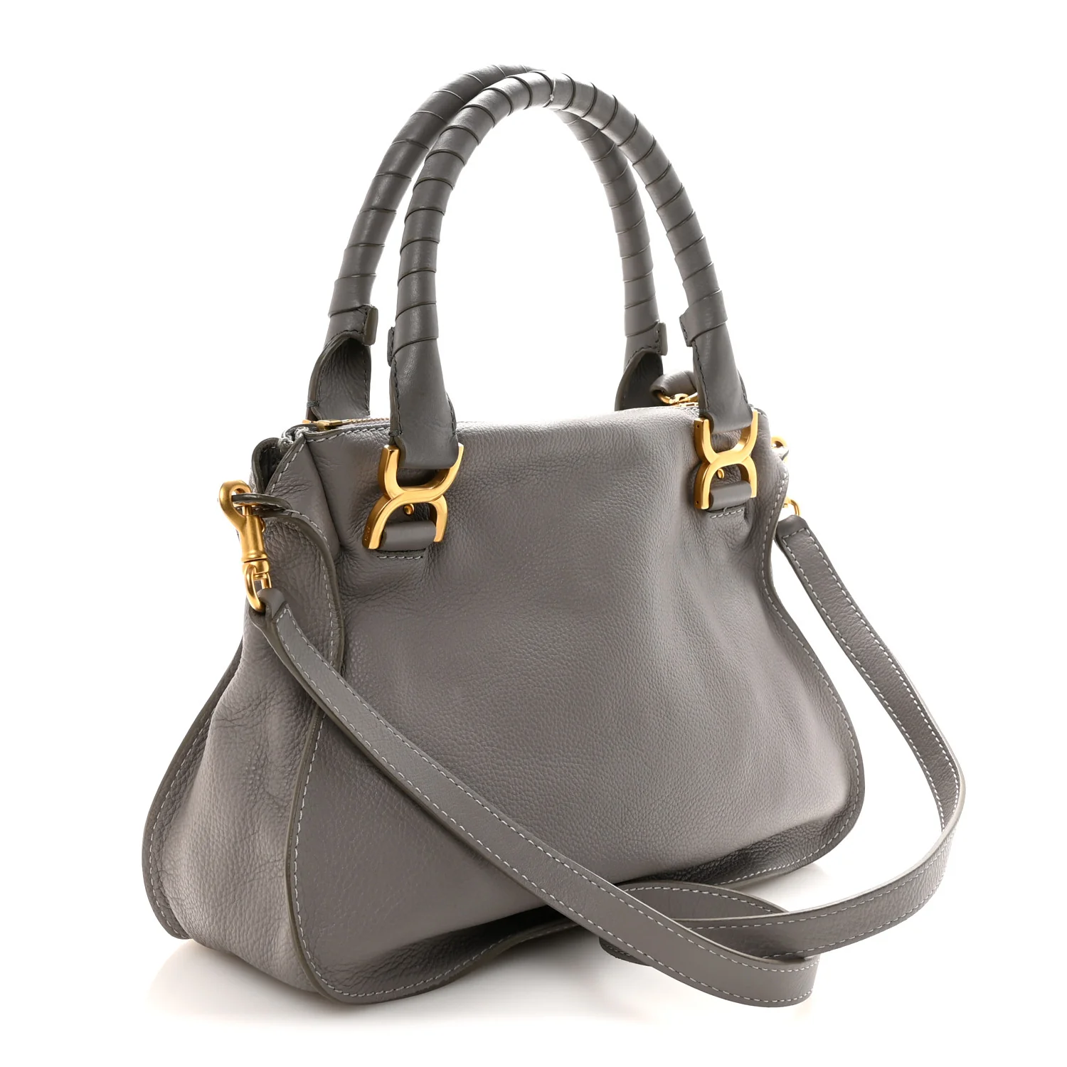 Calfskin Medium Marcie Satchel Cashmere Grey - Image 3