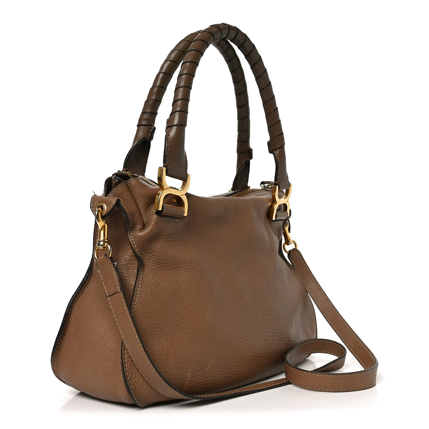 Calfskin Medium Marcie Satchel Desert Taupe - Image 2
