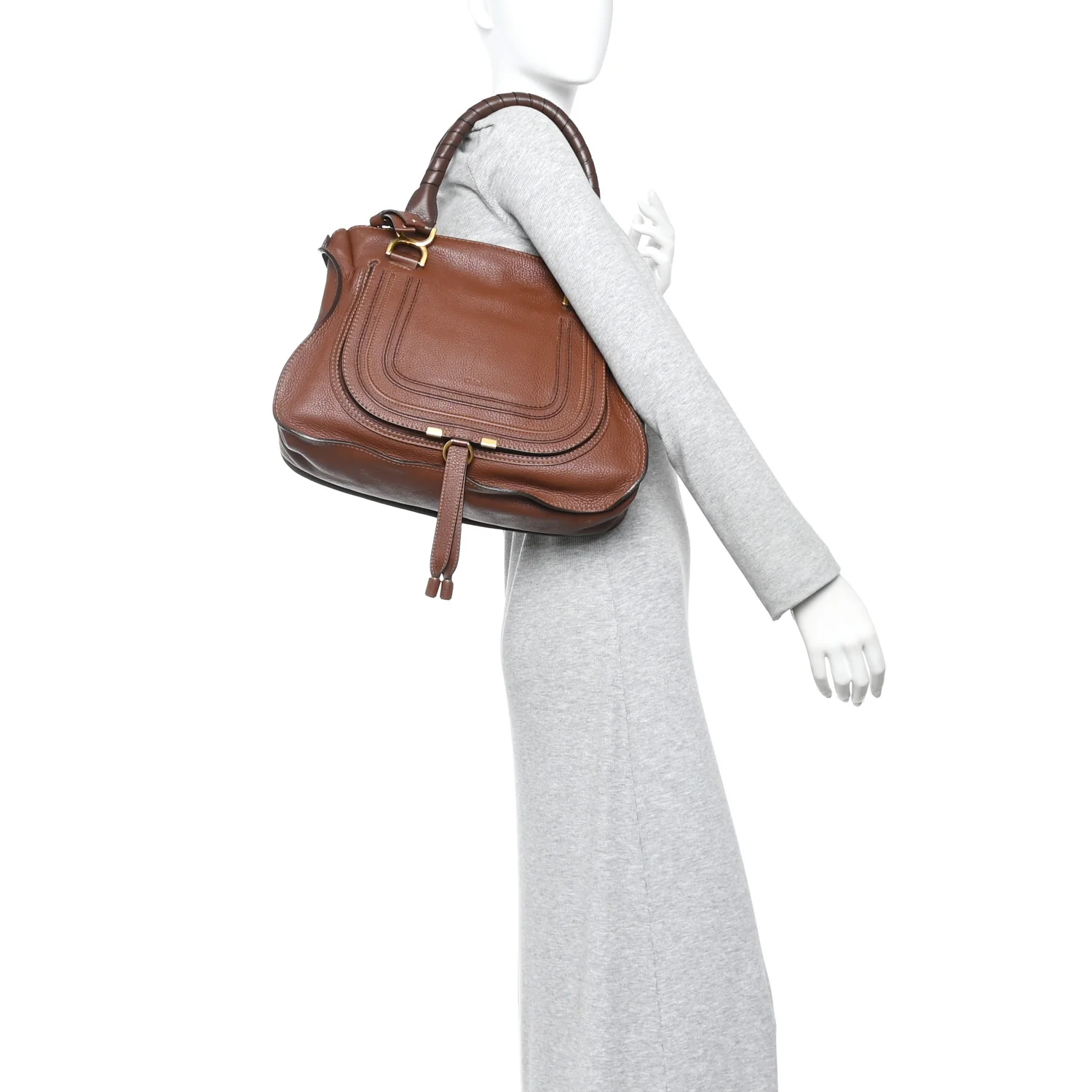 Calfskin Medium Marcie Satchel Ebony - Image 2