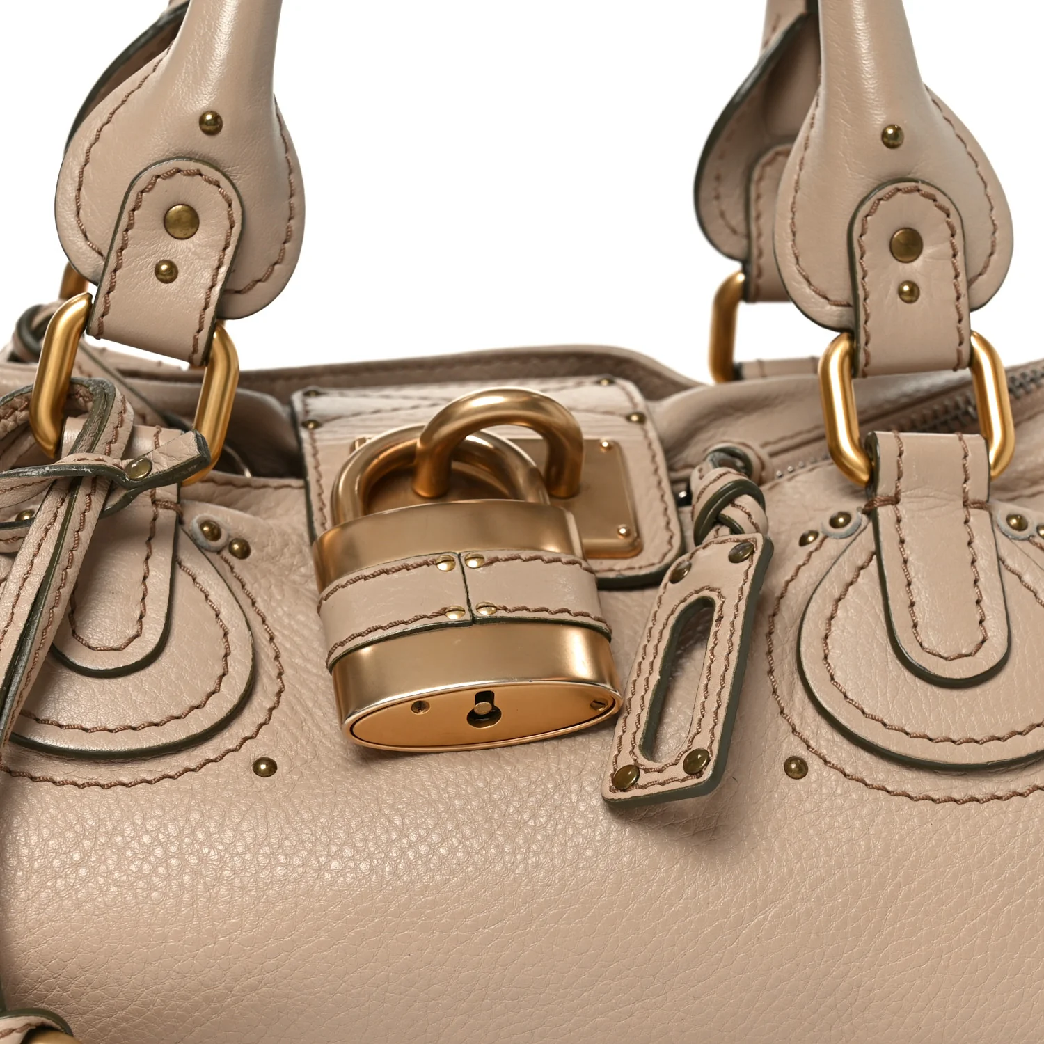 Calfskin Medium Paddington Satchel Beige - Image 8