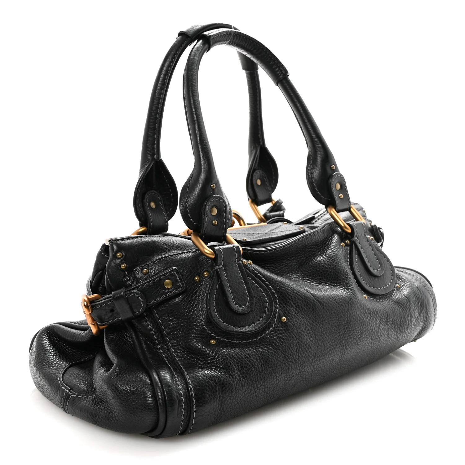 Calfskin Medium Paddington Satchel Black - Image 3