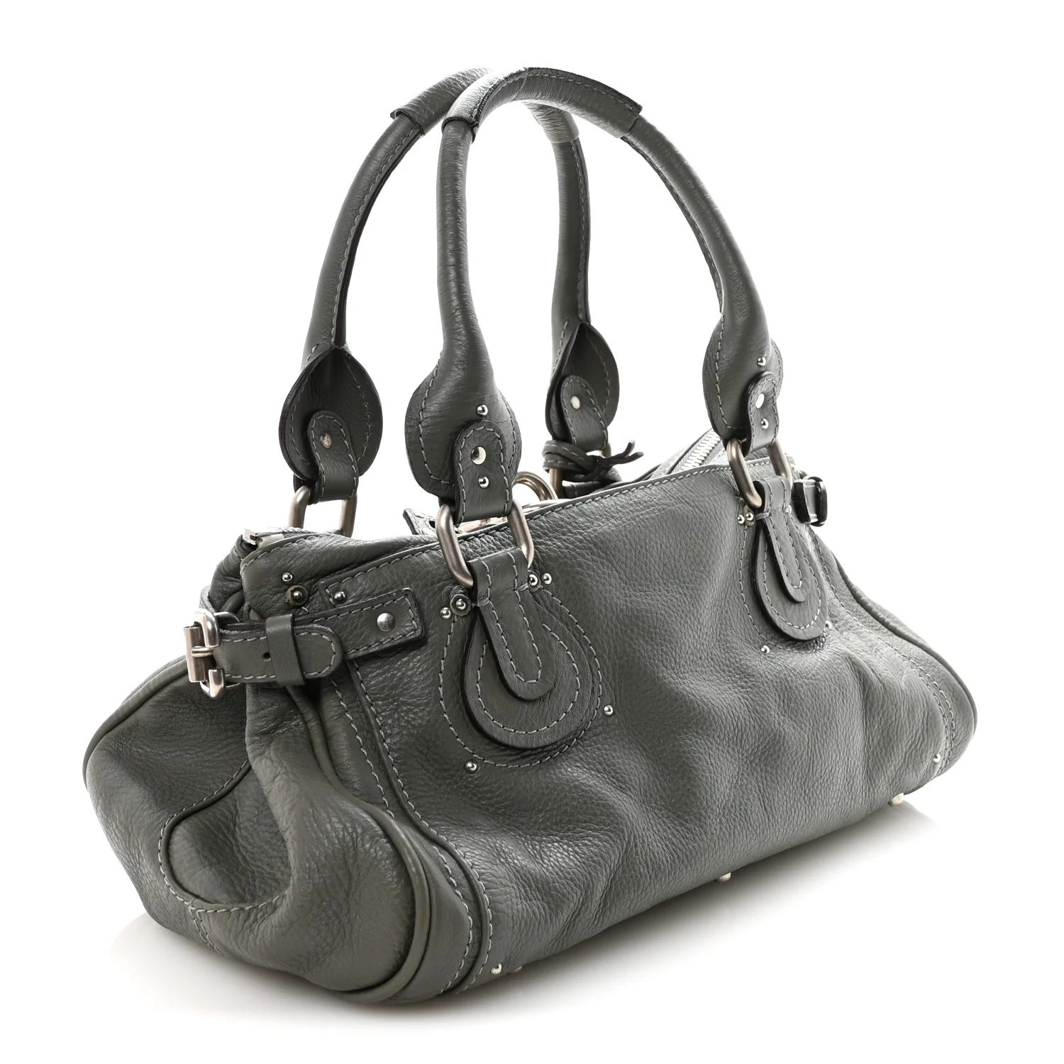 Calfskin Medium Paddington Satchel Gray - Image 2