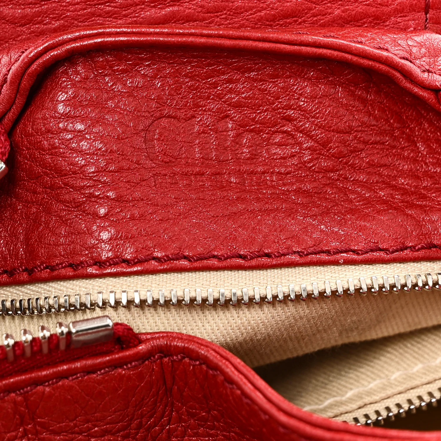 Calfskin Medium Paddington Satchel Red - Image 6