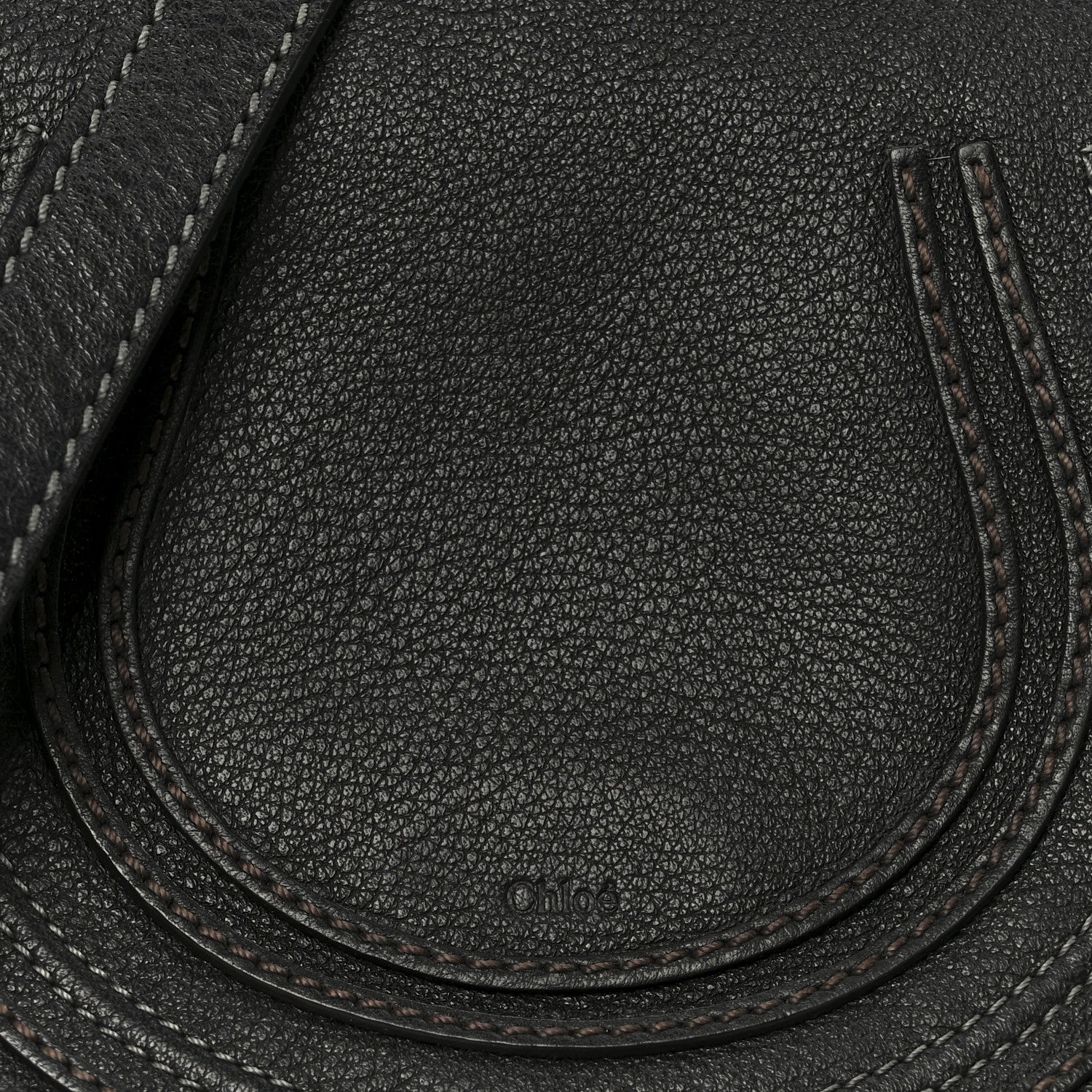 Calfskin Mini Marcie Round Crossbody Bag Black - Image 8
