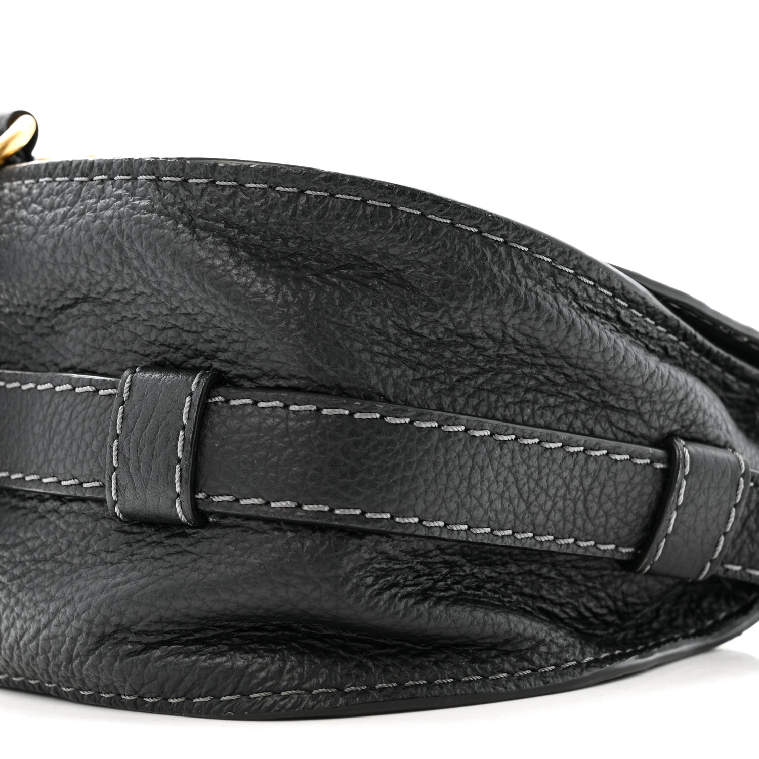 Calfskin Mini Marcie Round Crossbody Bag Black - Image 9