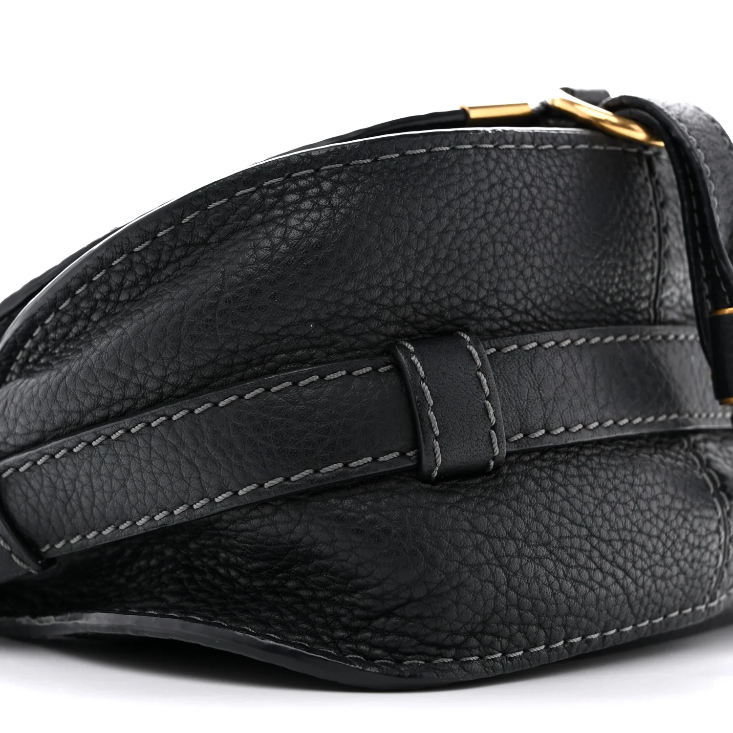 Calfskin Mini Marcie Round Crossbody Bag Black - Image 10