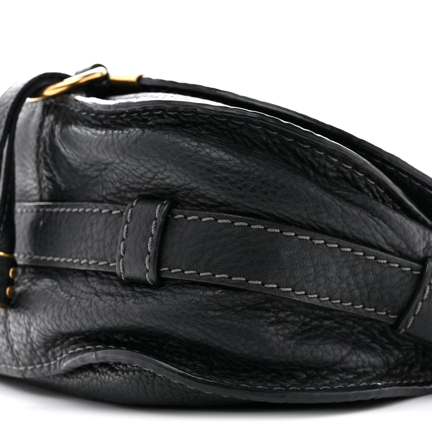 Calfskin Mini Marcie Round Crossbody Bag Black - Image 11