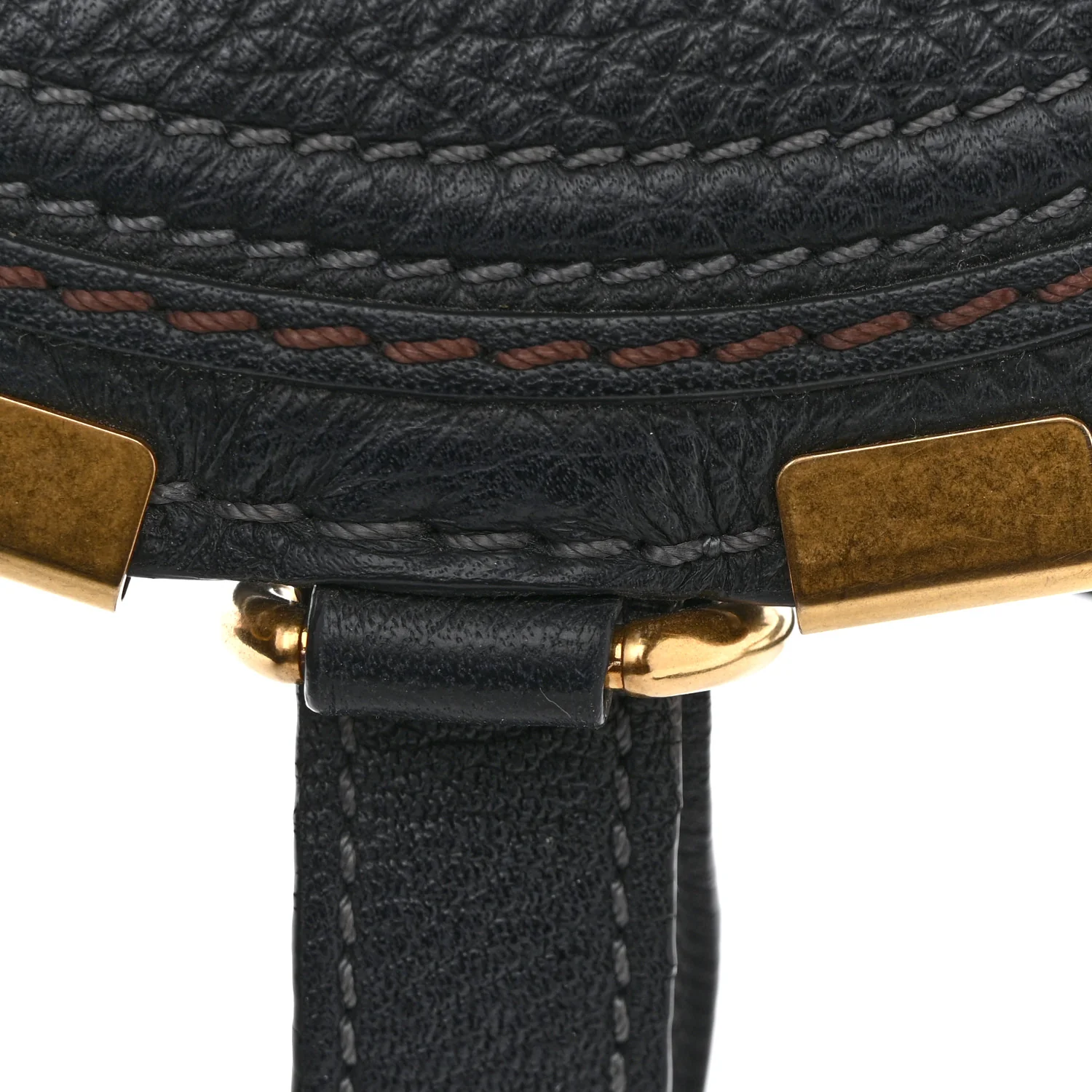 Calfskin Mini Marcie Round Crossbody Bag Black - Image 14