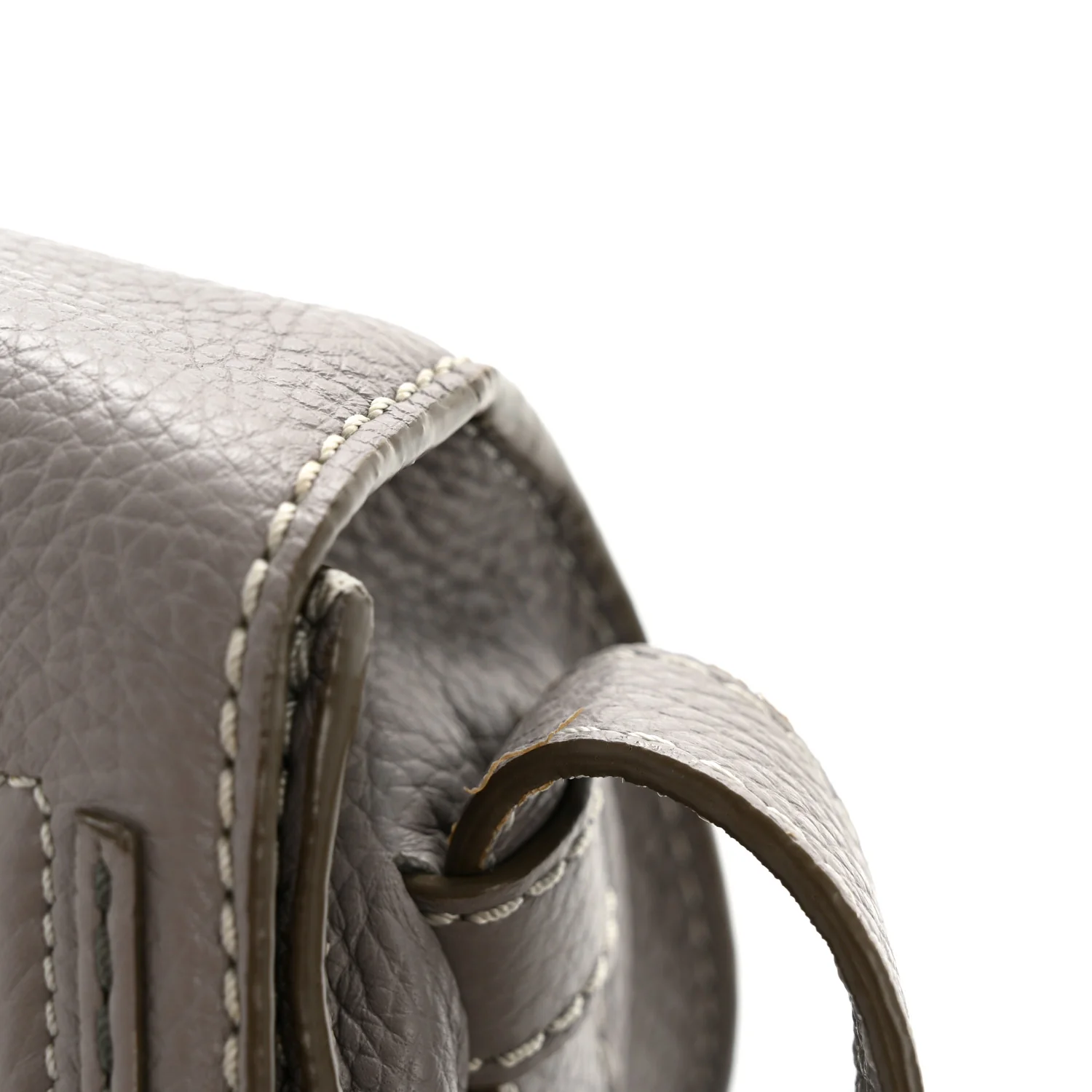 Calfskin Mini Marcie Round Crossbody Bag Cashmere Grey - Image 13