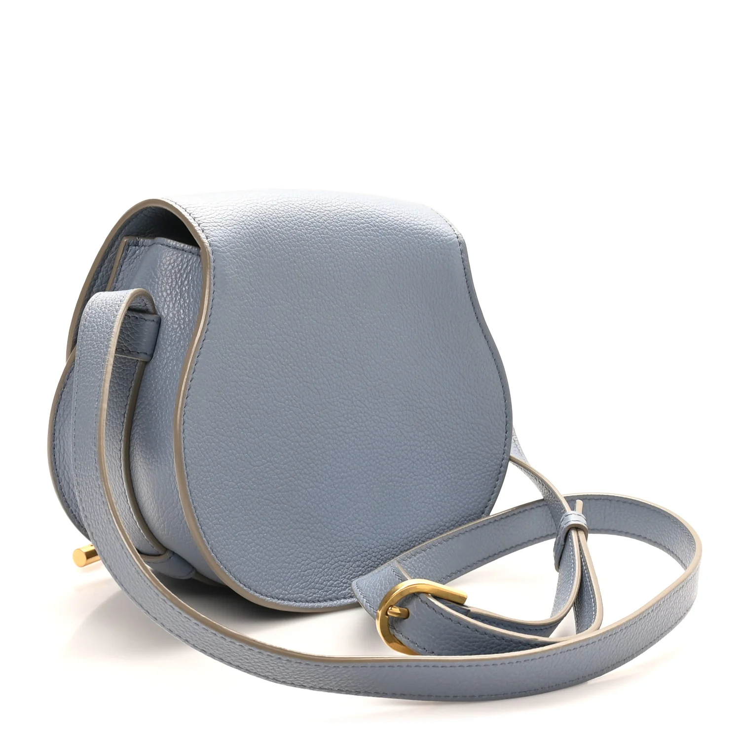 Calfskin Mini Marcie Round Crossbody Bag Cloudy Blue - Image 3