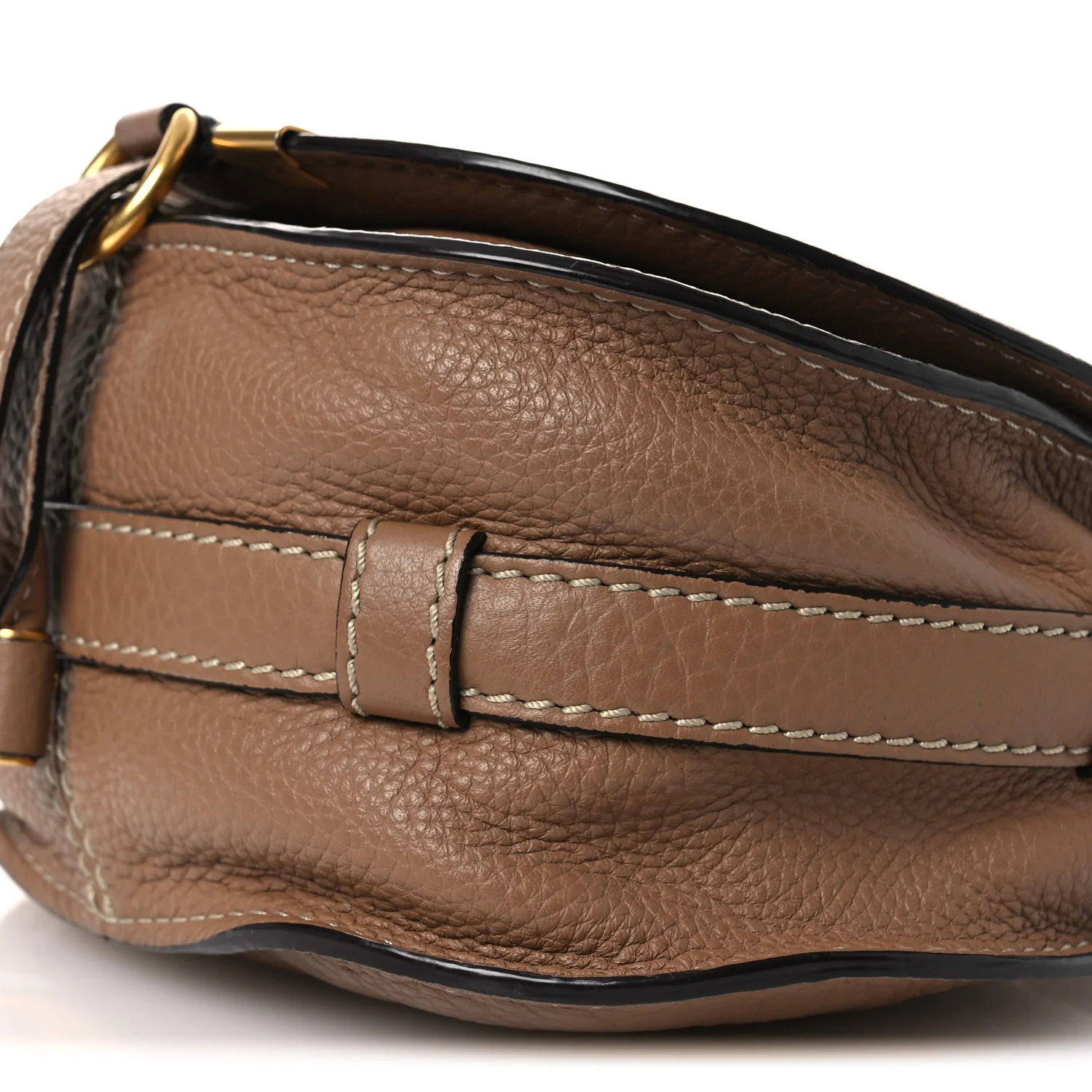 Calfskin Mini Marcie Round Crossbody Bag Nut - Image 10
