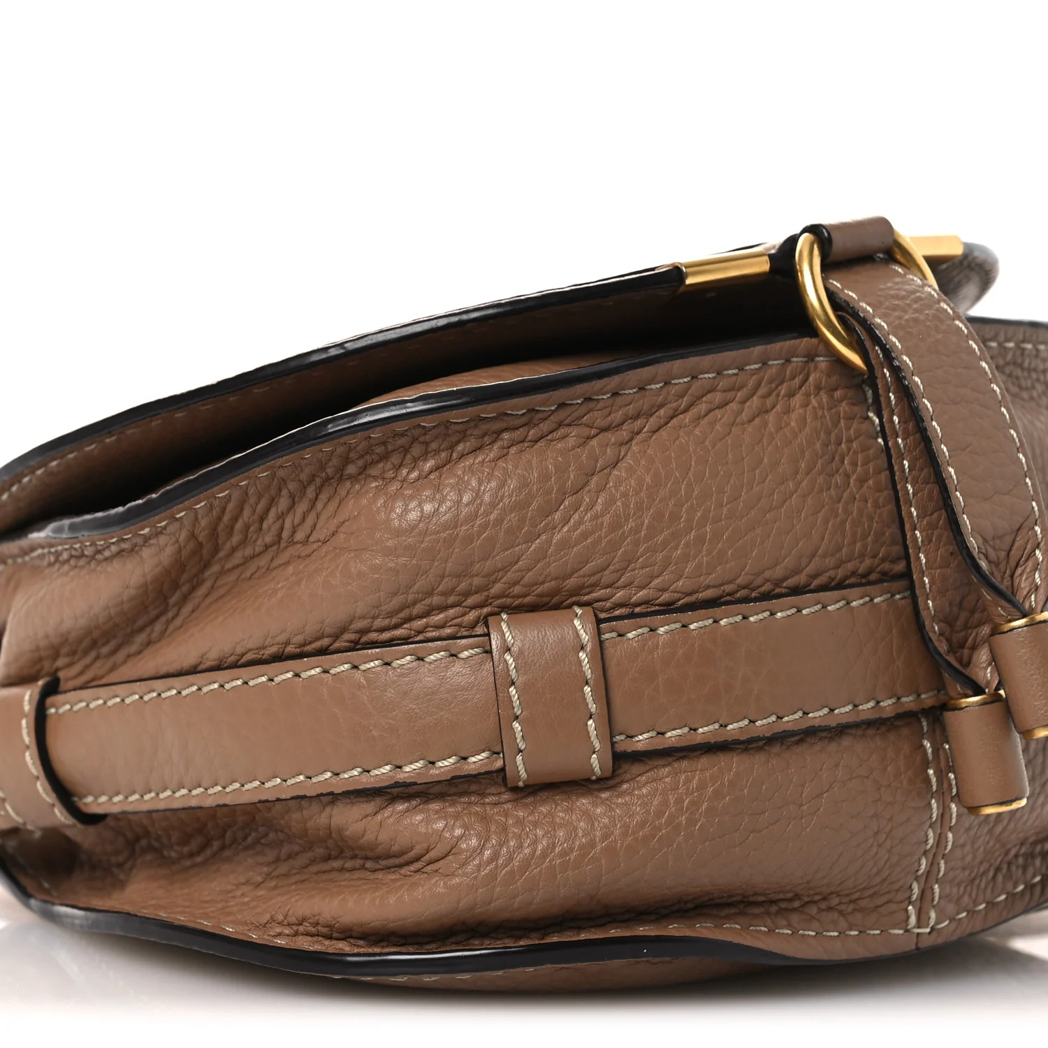 Calfskin Mini Marcie Round Crossbody Bag Nut - Image 9