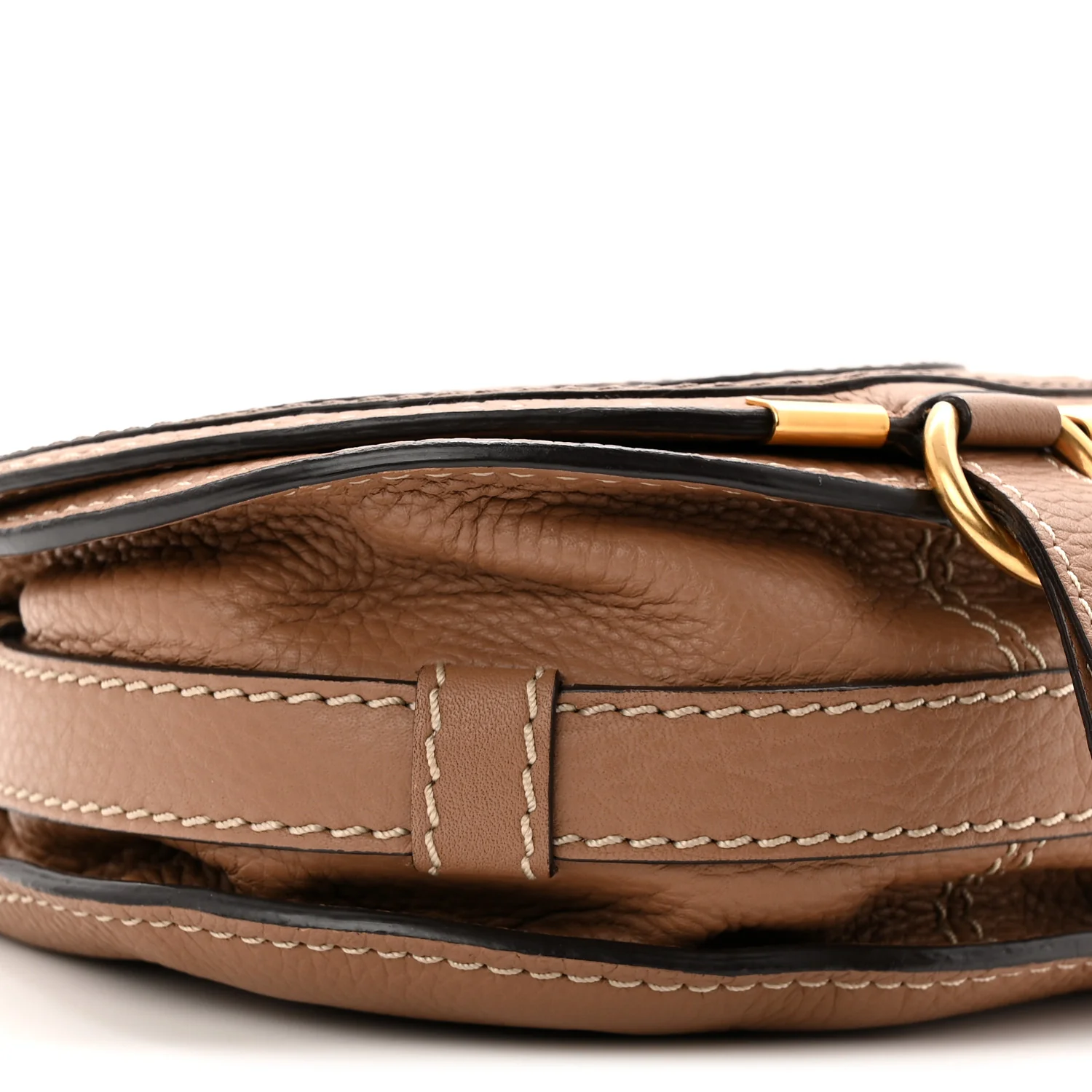Calfskin Mini Marcie Round Crossbody Bag Nut - Image 9