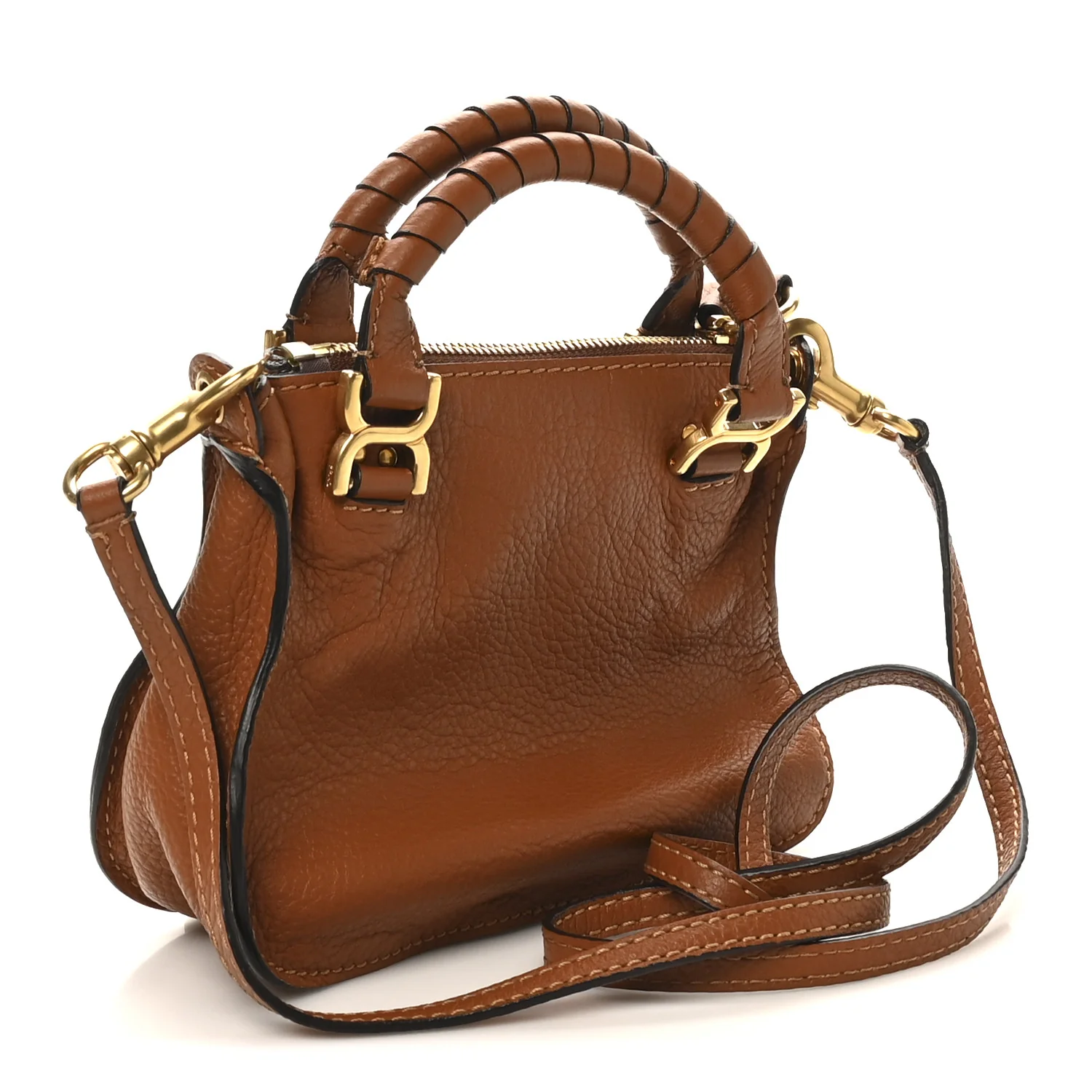Calfskin Mini Marcie Satchel Tan - Image 2