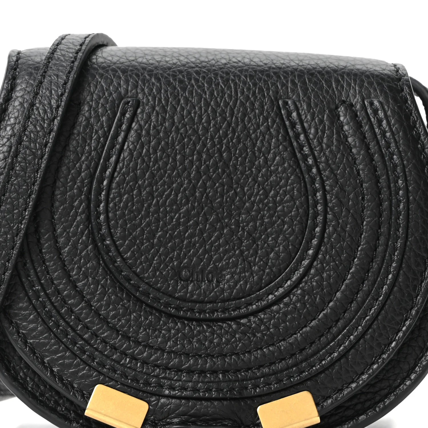 Calfskin Nano Marcie Saddle Bag Black - Image 8