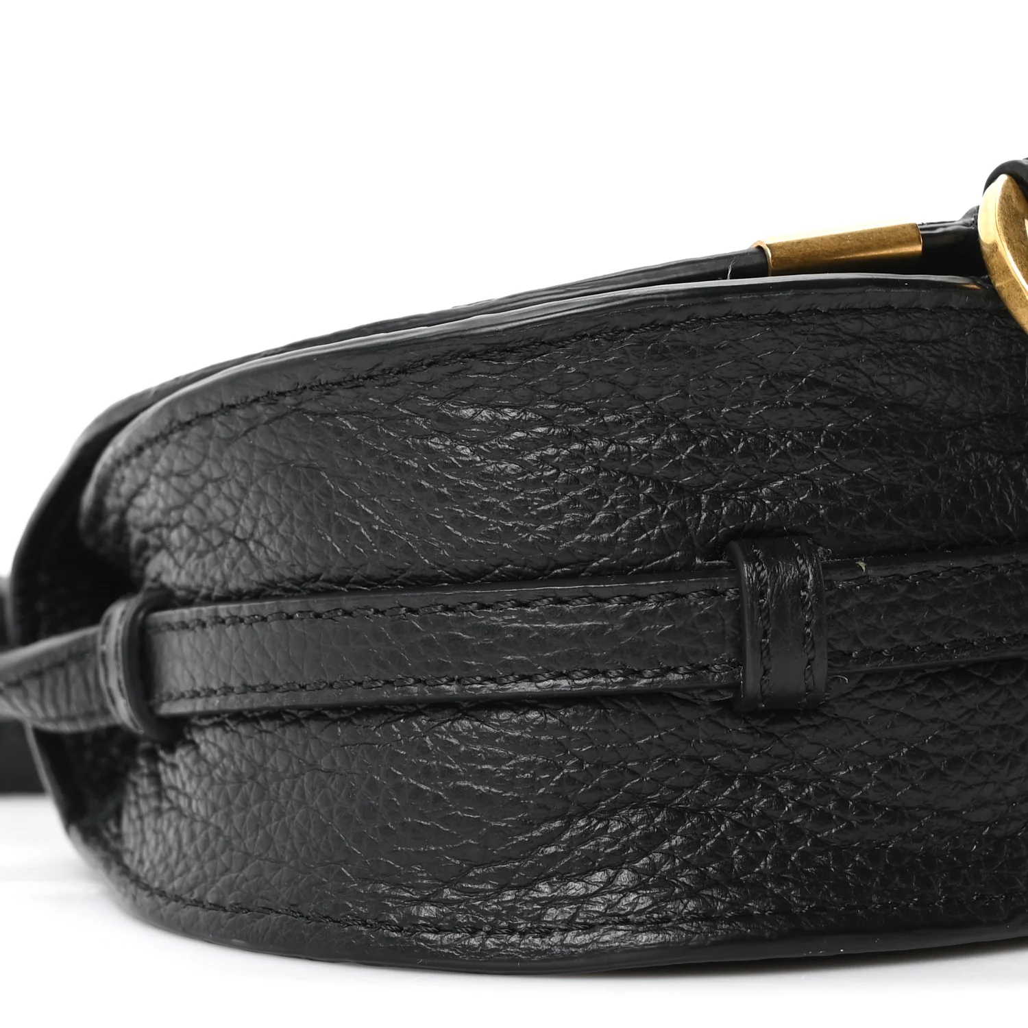 Calfskin Nano Marcie Saddle Bag Black - Image 9