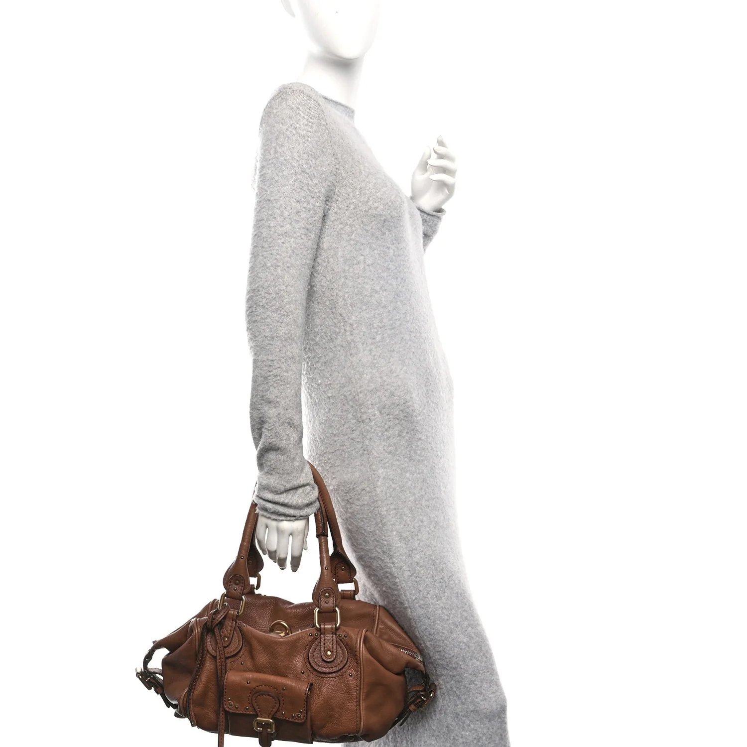 Calfskin Paddington Front Pocket Tote Muscade - Image 2