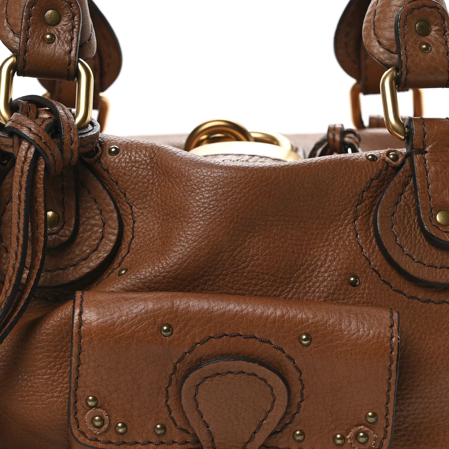Calfskin Paddington Front Pocket Tote Muscade - Image 8