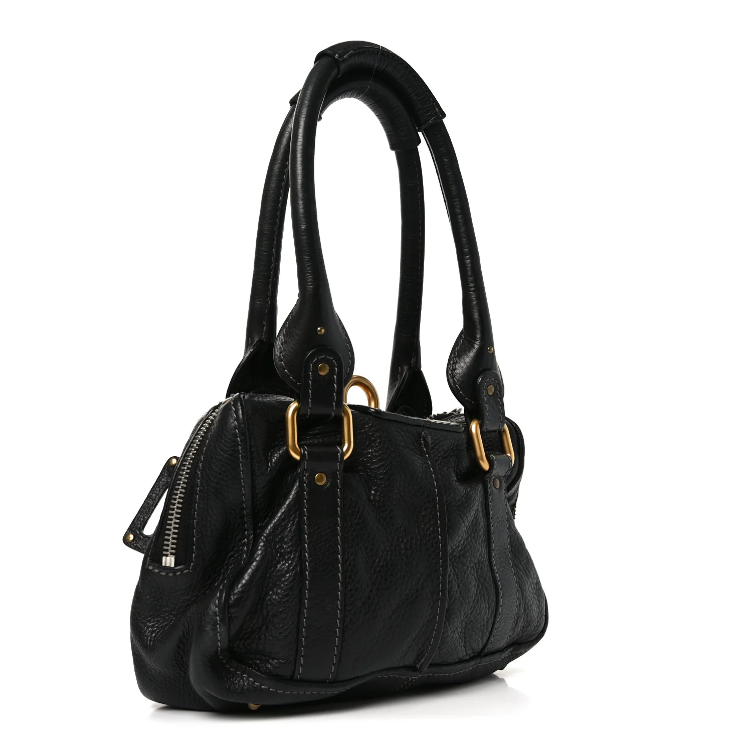 Calfskin Paddington Small Shoulder Bag Black - Image 3