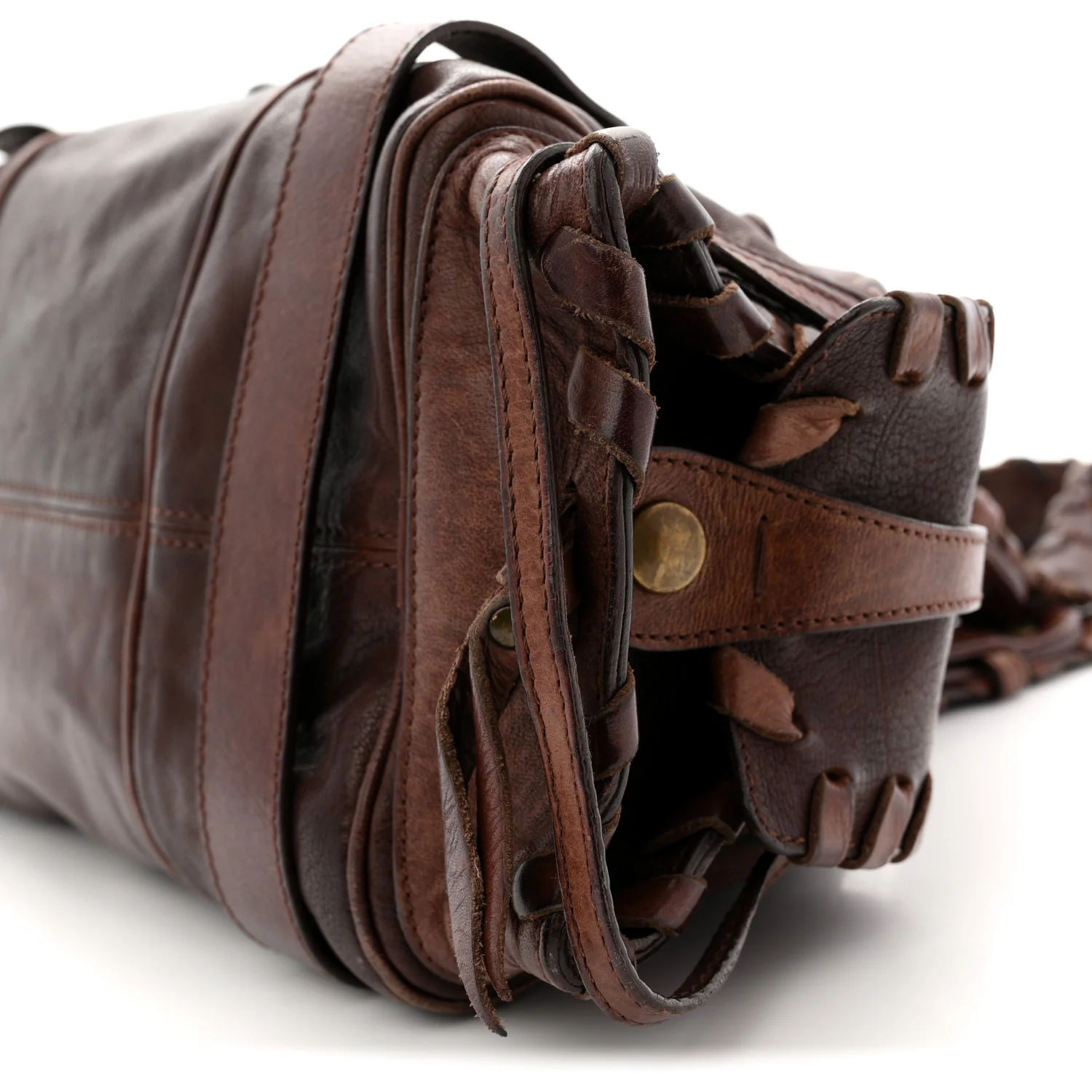 Calfskin Silverado Shoulder Bag Chocolate - Image 10