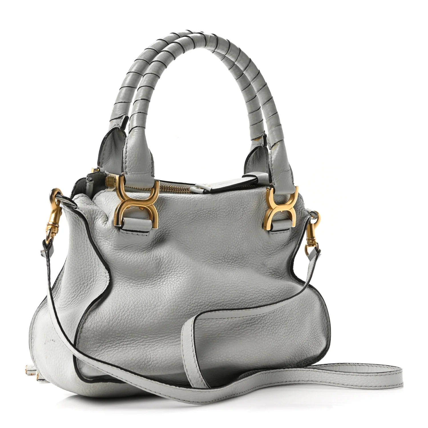 Calfskin Small Marcie Satchel Airy Grey - Image 3