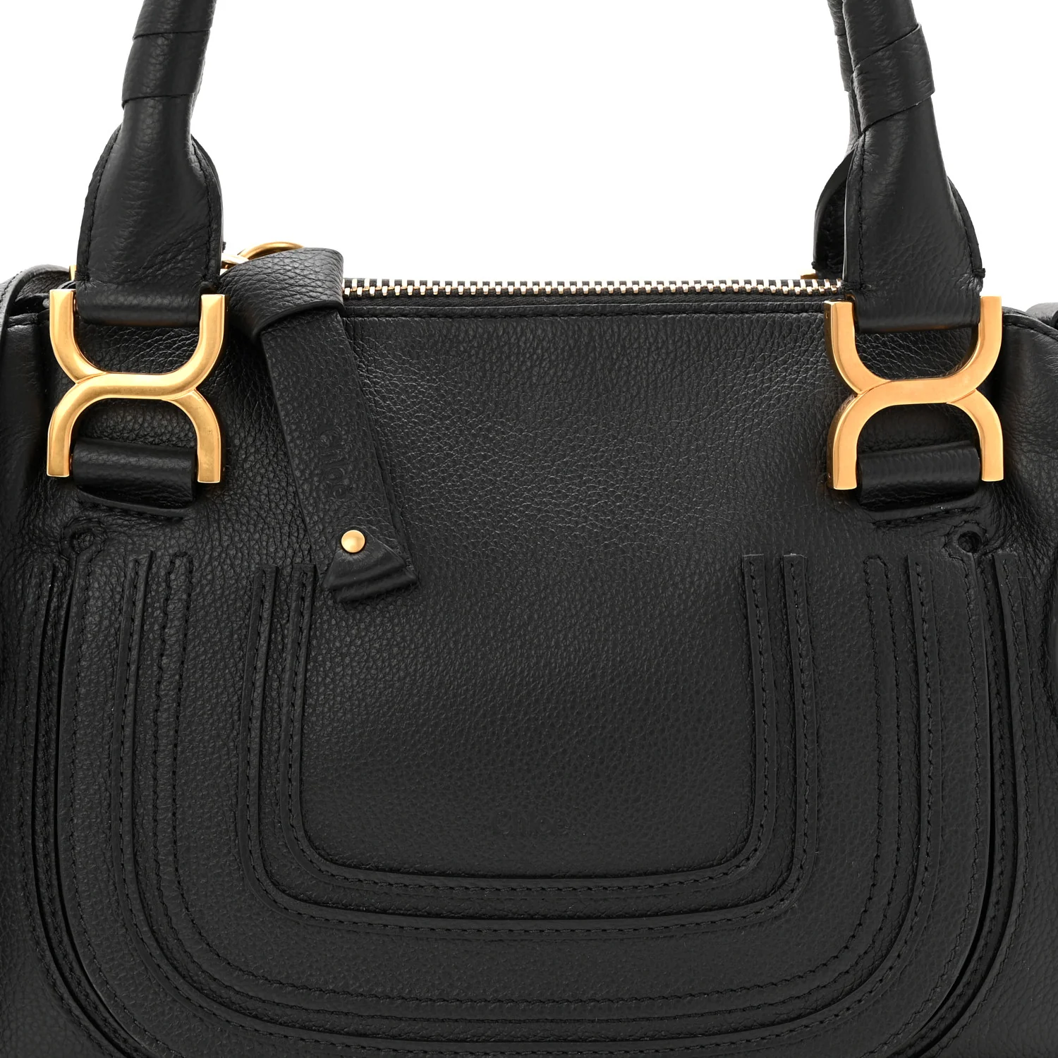 Calfskin Small Marcie Satchel Black - Image 8