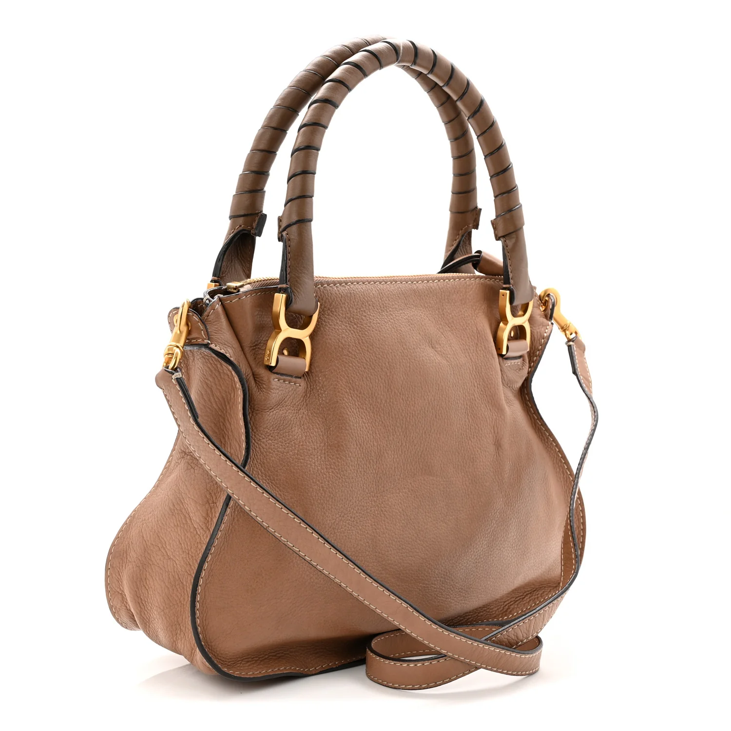 Calfskin Small Marcie Satchel Nut - Image 3