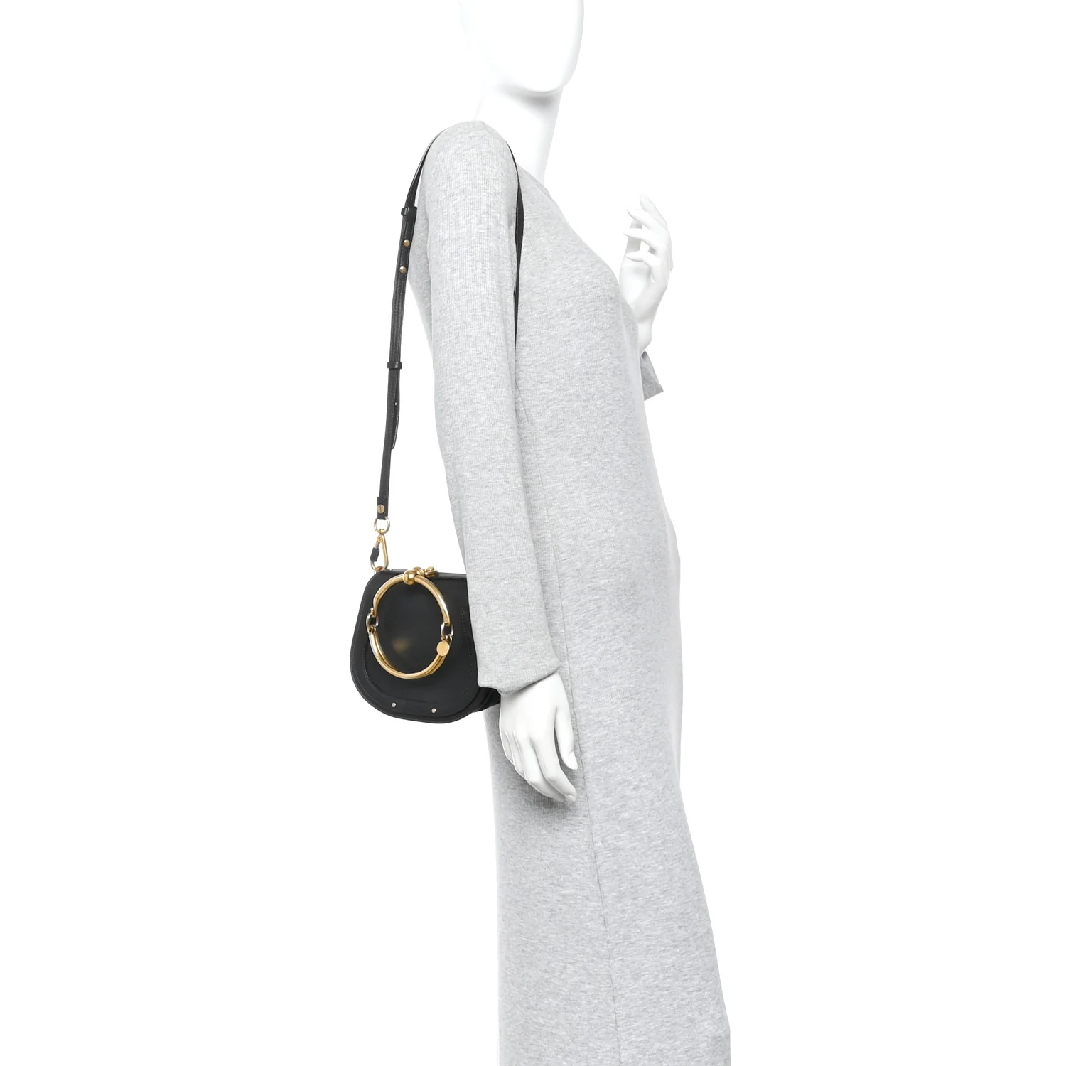 Calfskin Small Nile Bracelet Bag Black - Image 2