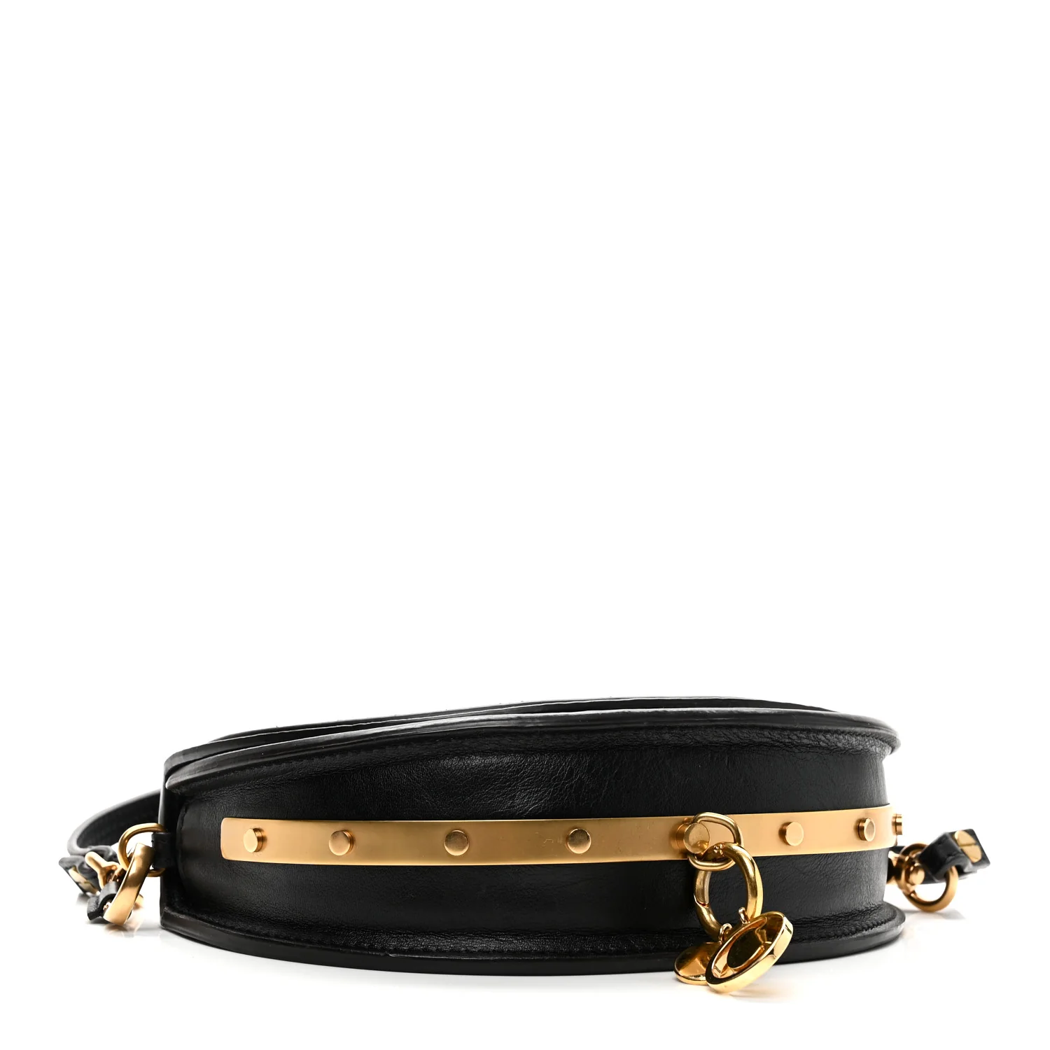 Calfskin Small Nile Bracelet Minaudiere Bag Black - Image 4