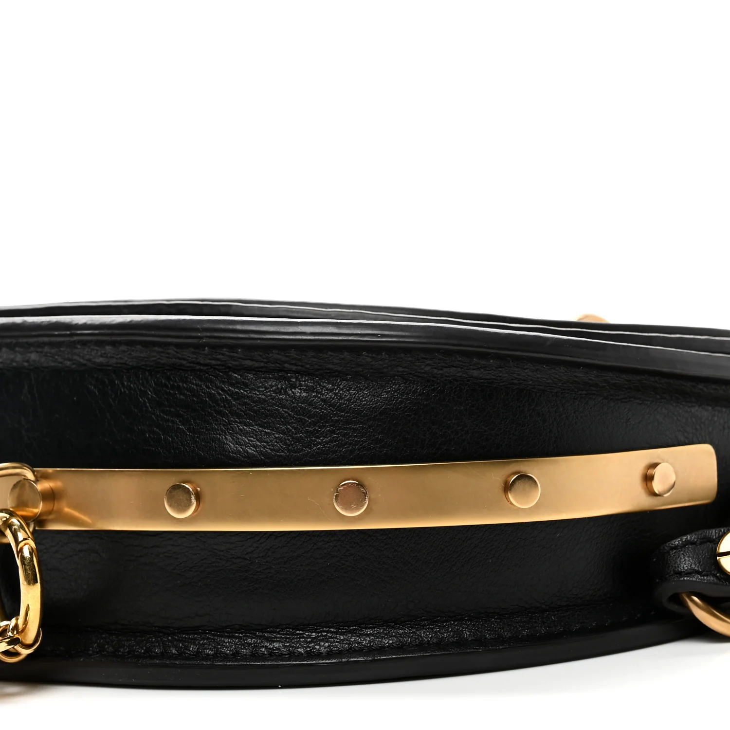 Calfskin Small Nile Bracelet Minaudiere Bag Black - Image 9