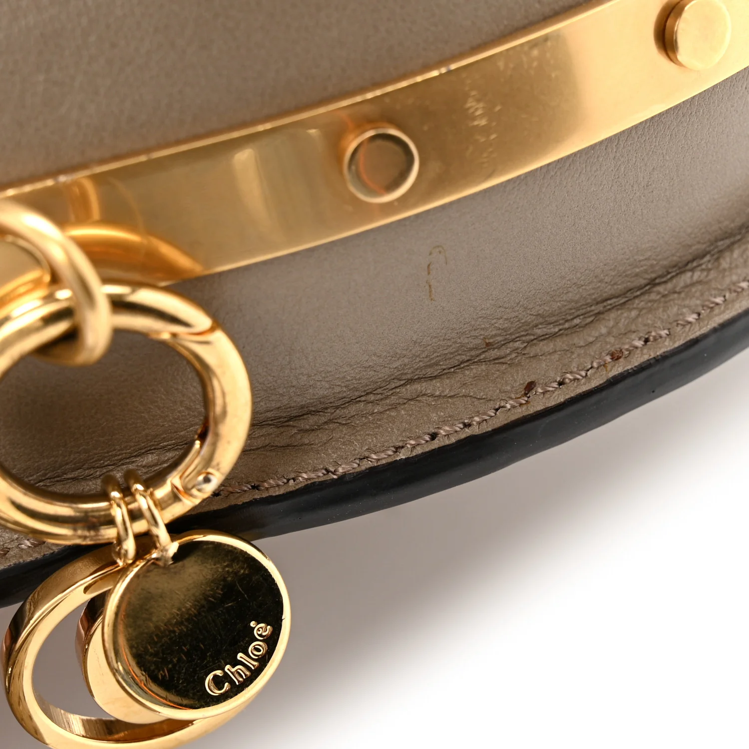 Calfskin Small Nile Bracelet Minaudiere Bag Motty Grey - Image 13